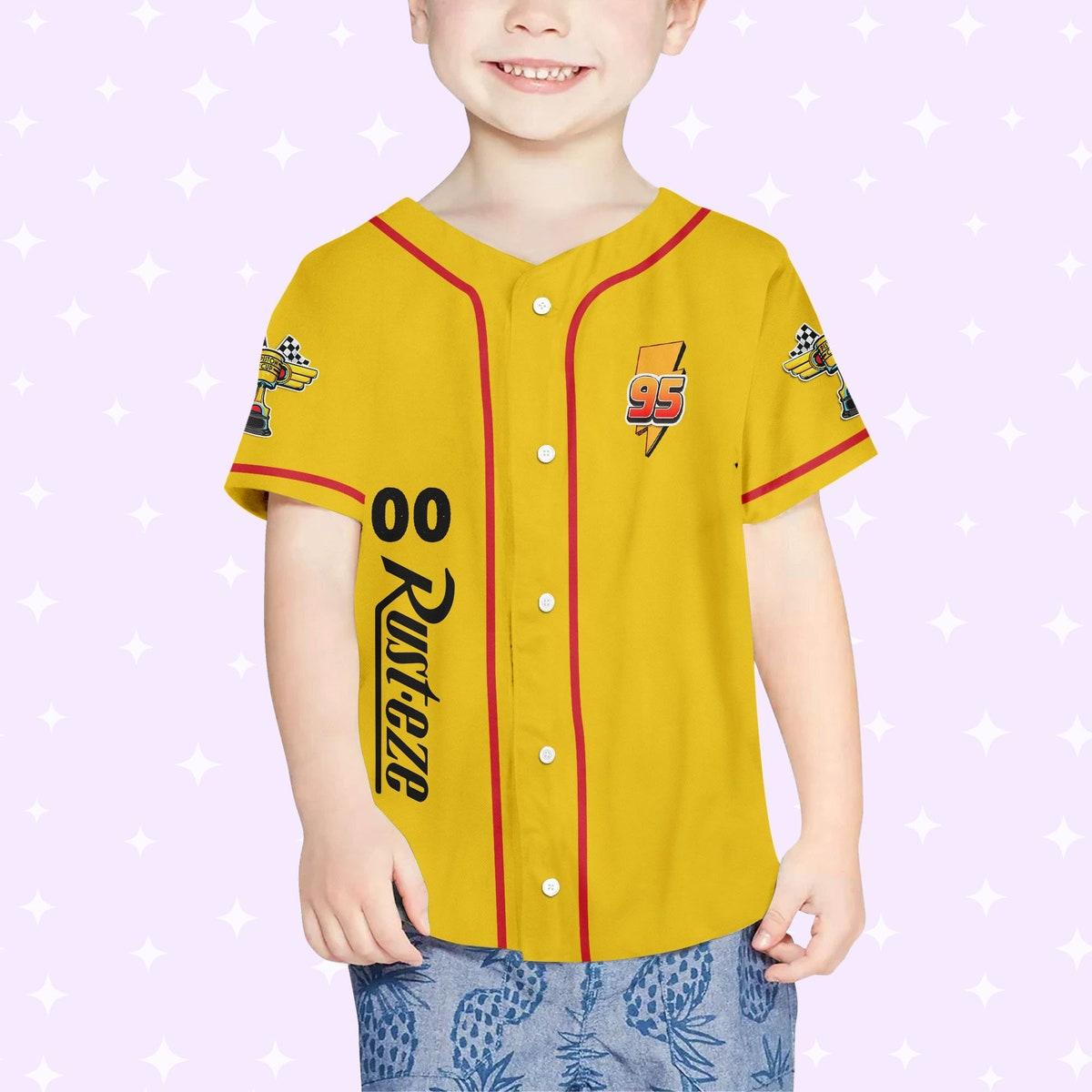 Personalize Lightning Mcqueen Racing Red Custom Baseball Jersey 2