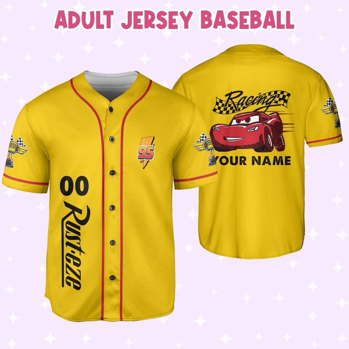 Personalize Lightning Mcqueen Racing Red Custom Baseball Jersey 4