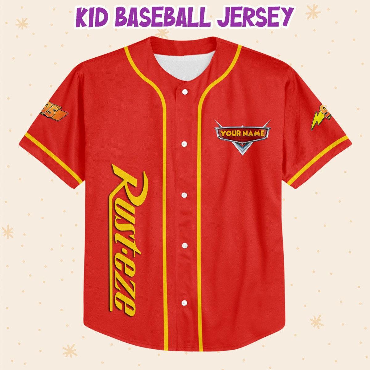 Personalize Mcqueen Red Disney Baseball Jersey 2