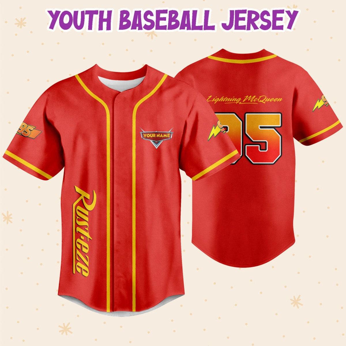 Personalize Mcqueen Red Disney Baseball Jersey 5