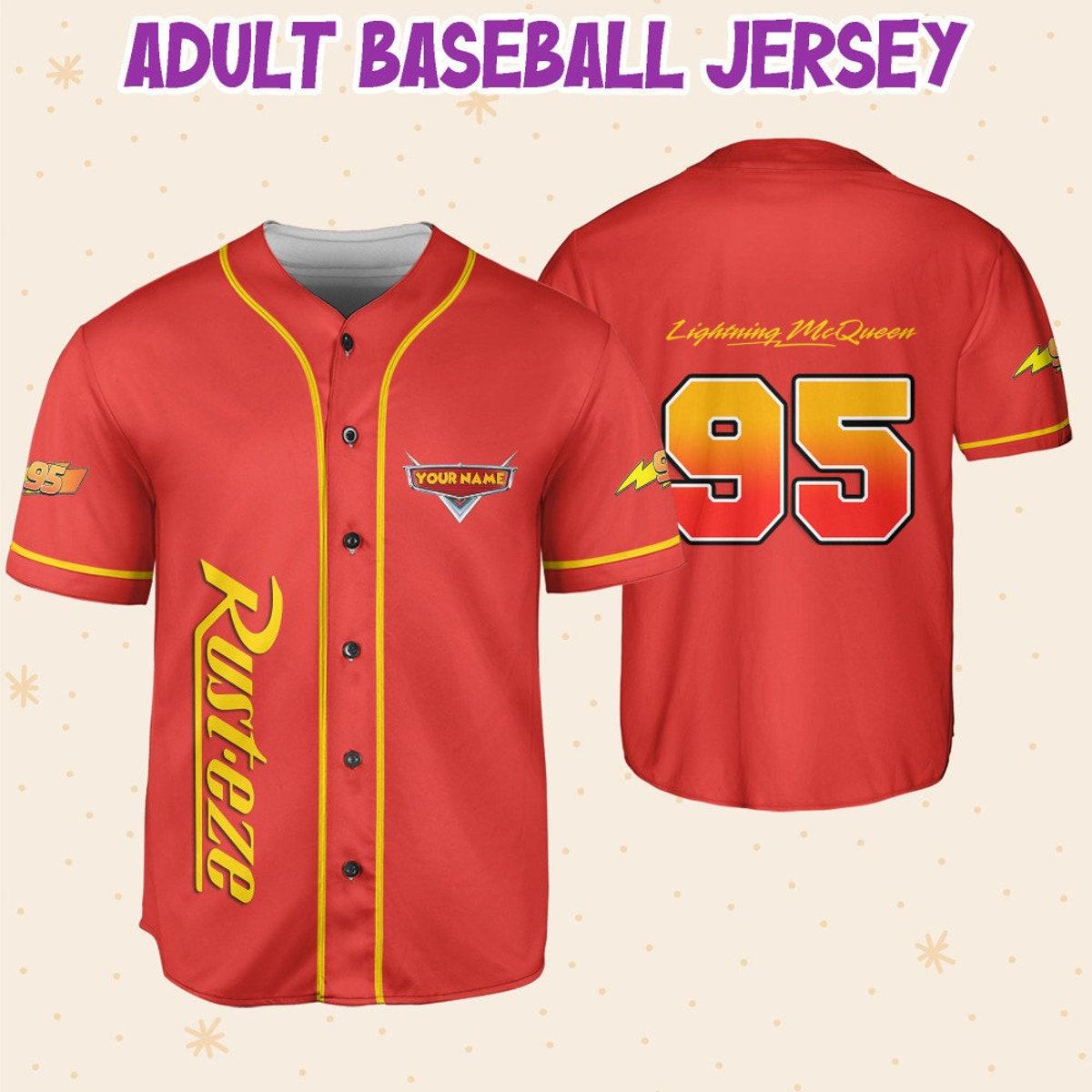 Personalize Mcqueen Red Personalized Jersey Disney Baseball Jersey 6