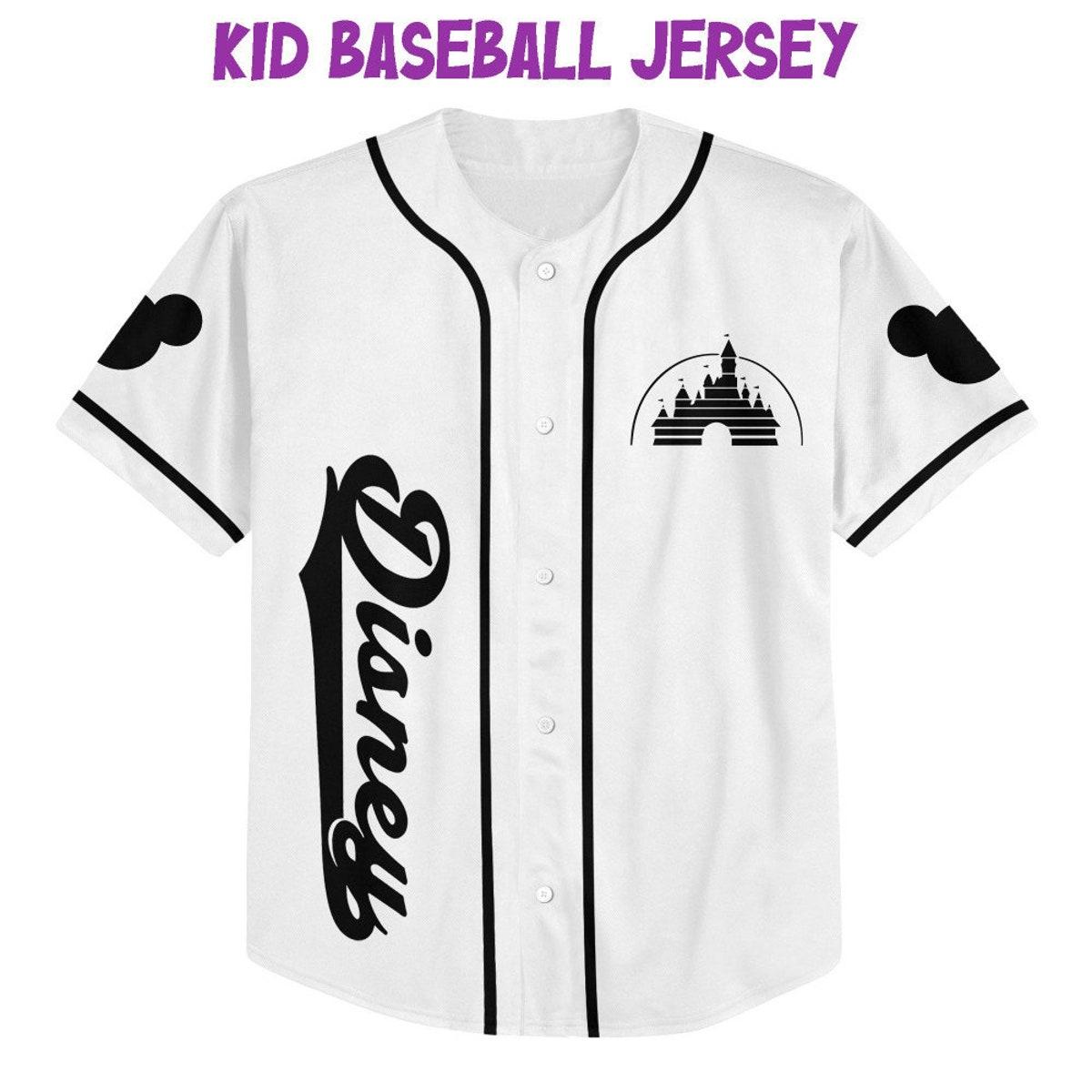 Personalize Mickey Castle Logo White Custom Baseball Jersey 2