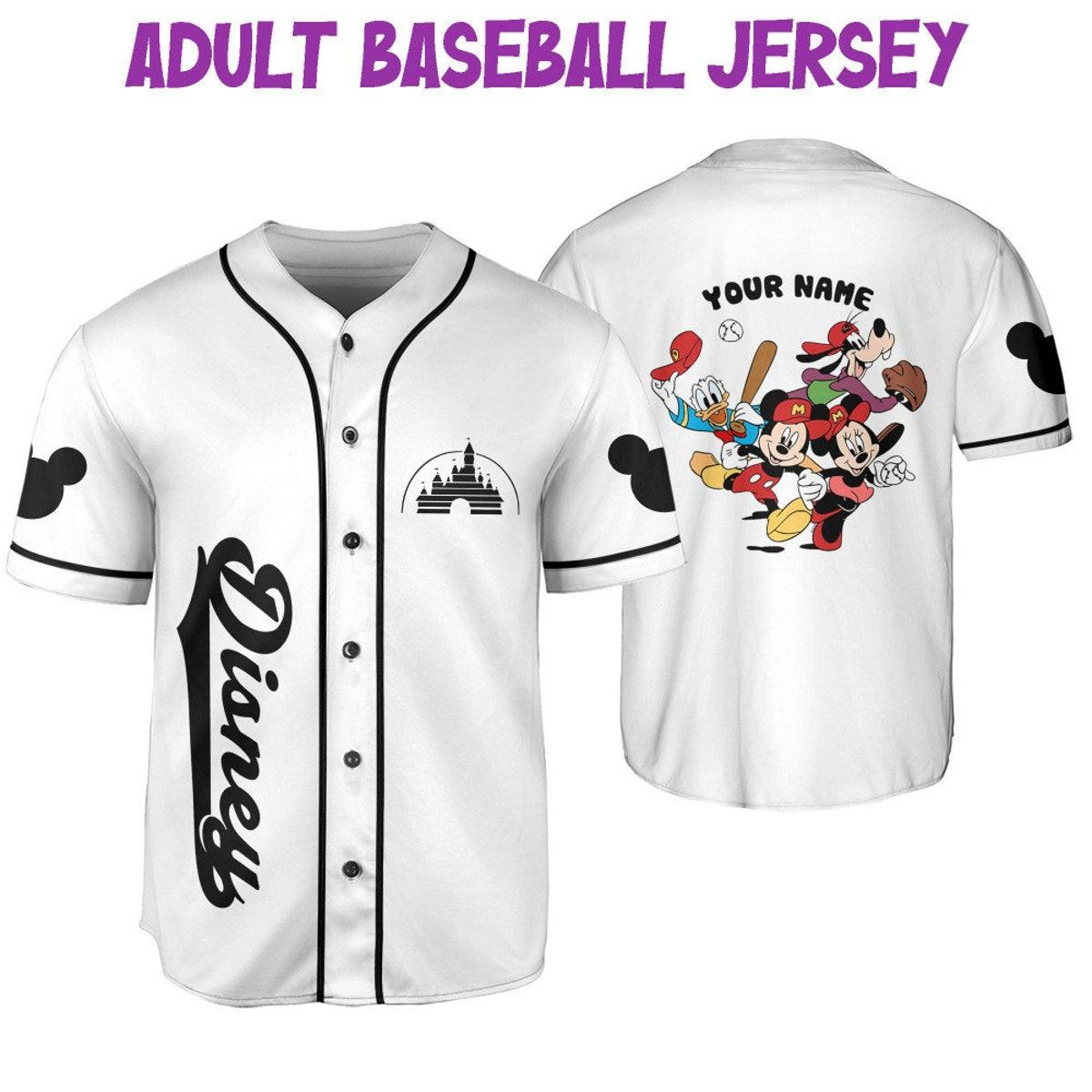 Personalize Mickey Castle Logo White Custom Baseball Jersey 6