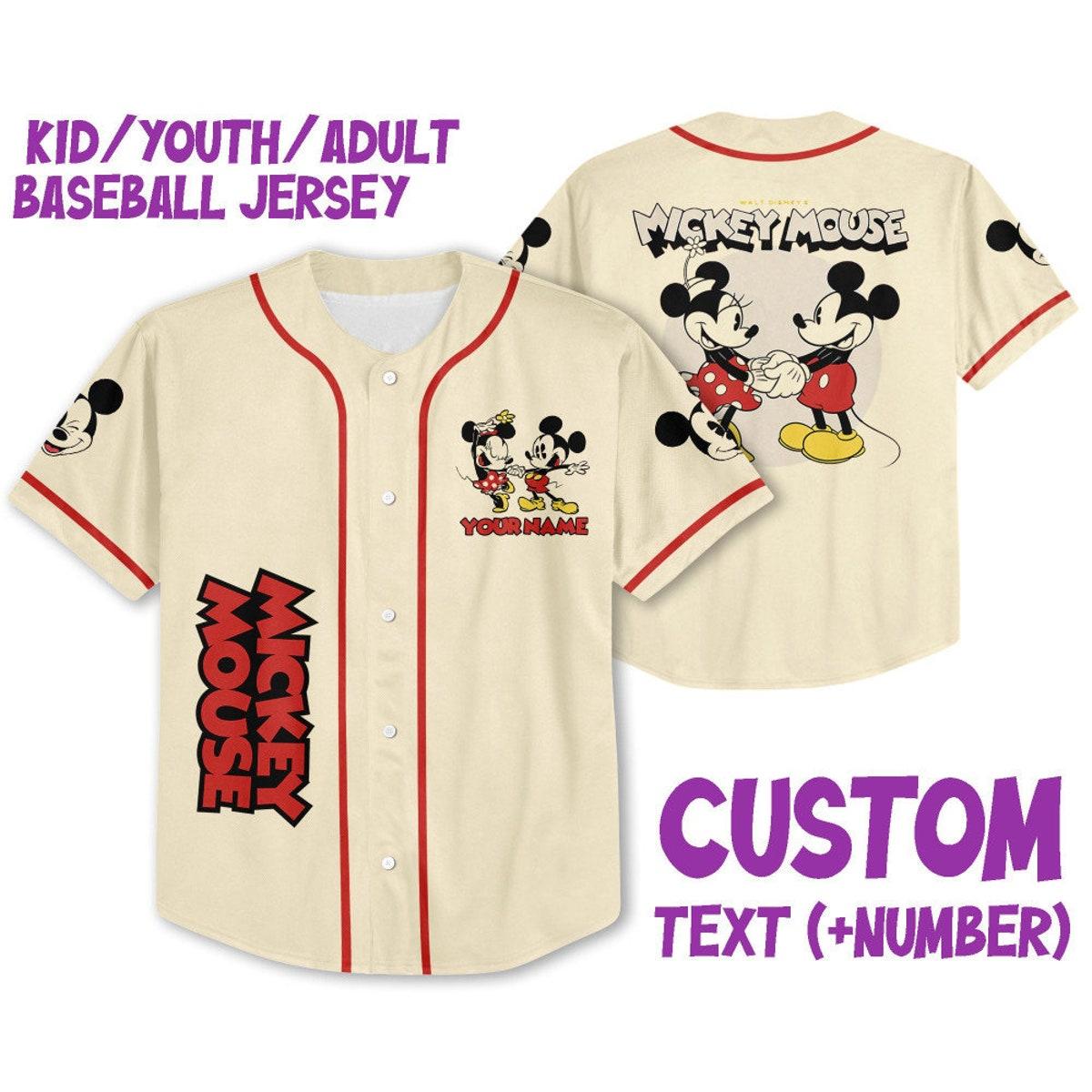 Personalize Mickey Classic Love Custom Name Baseball Jersey 1