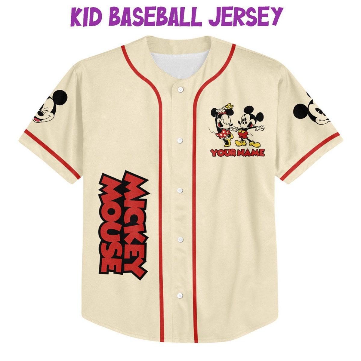 Personalize Mickey Classic Love Custom Name Baseball Jersey 2