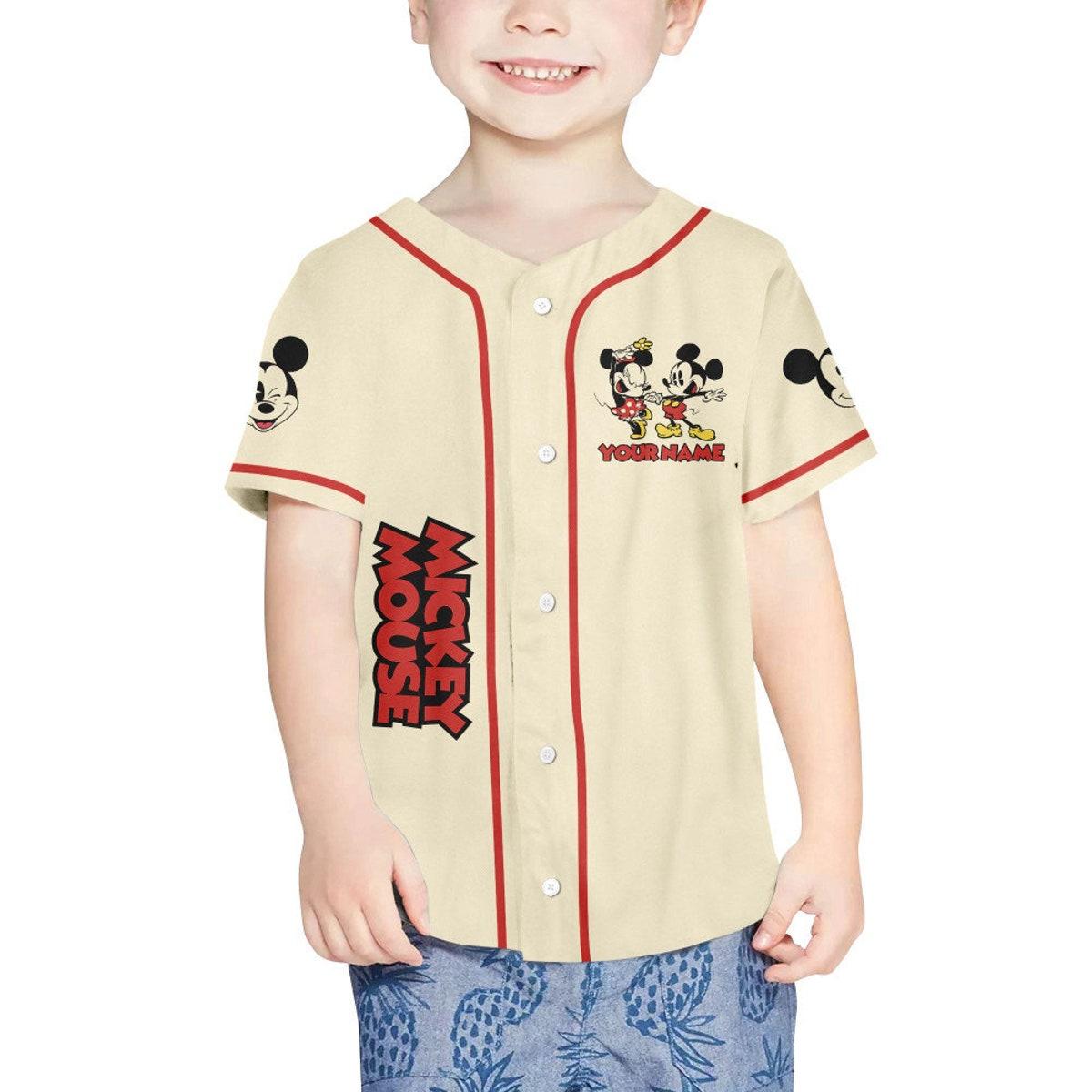 Personalize Mickey Classic Love Custom Name Baseball Jersey 4