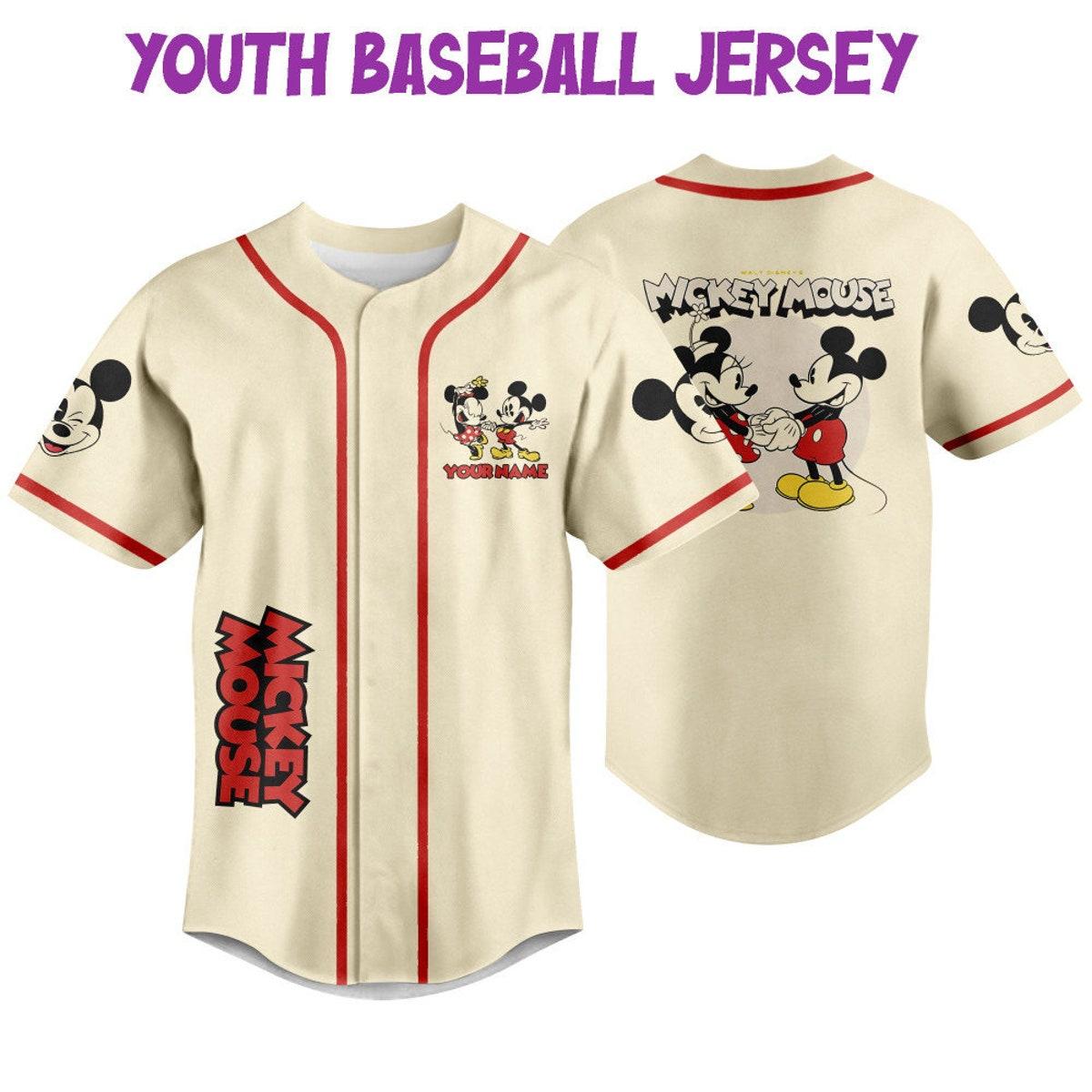 Personalize Mickey Classic Love Custom Name Baseball Jersey 5