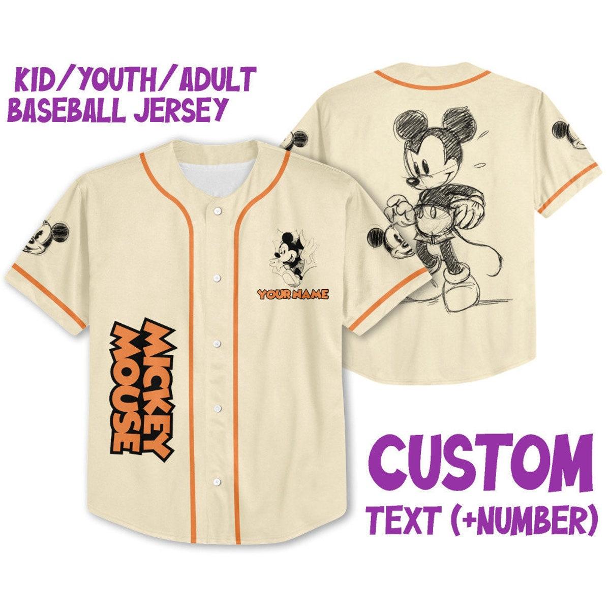 Personalize Mickey Classic Sketup Custom Baseball Jersey 1