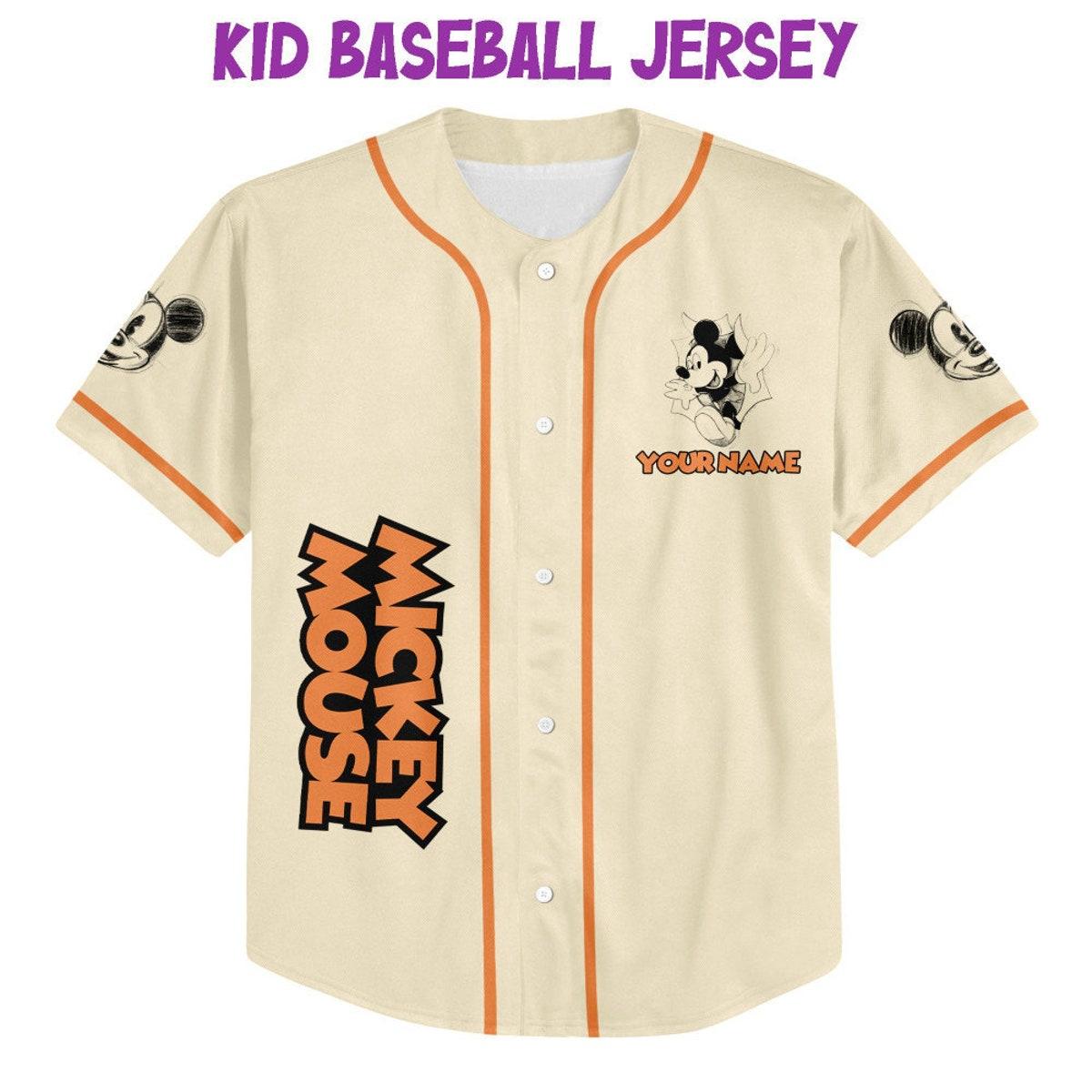 Personalize Mickey Classic Sketup Custom Baseball Jersey 2