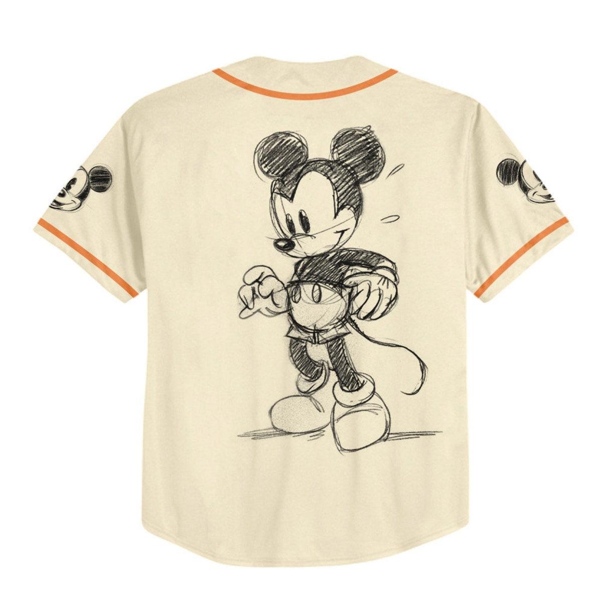 Personalize Mickey Classic Sketup Custom Baseball Jersey 3