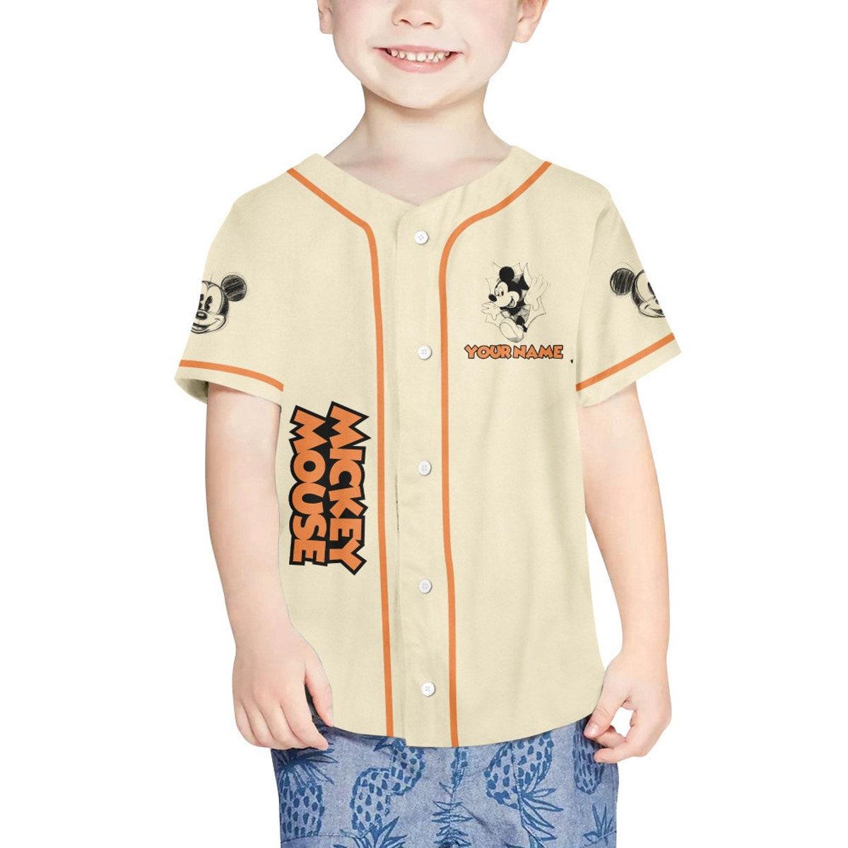 Personalize Mickey Classic Sketup Disney Baseball Jersey 4