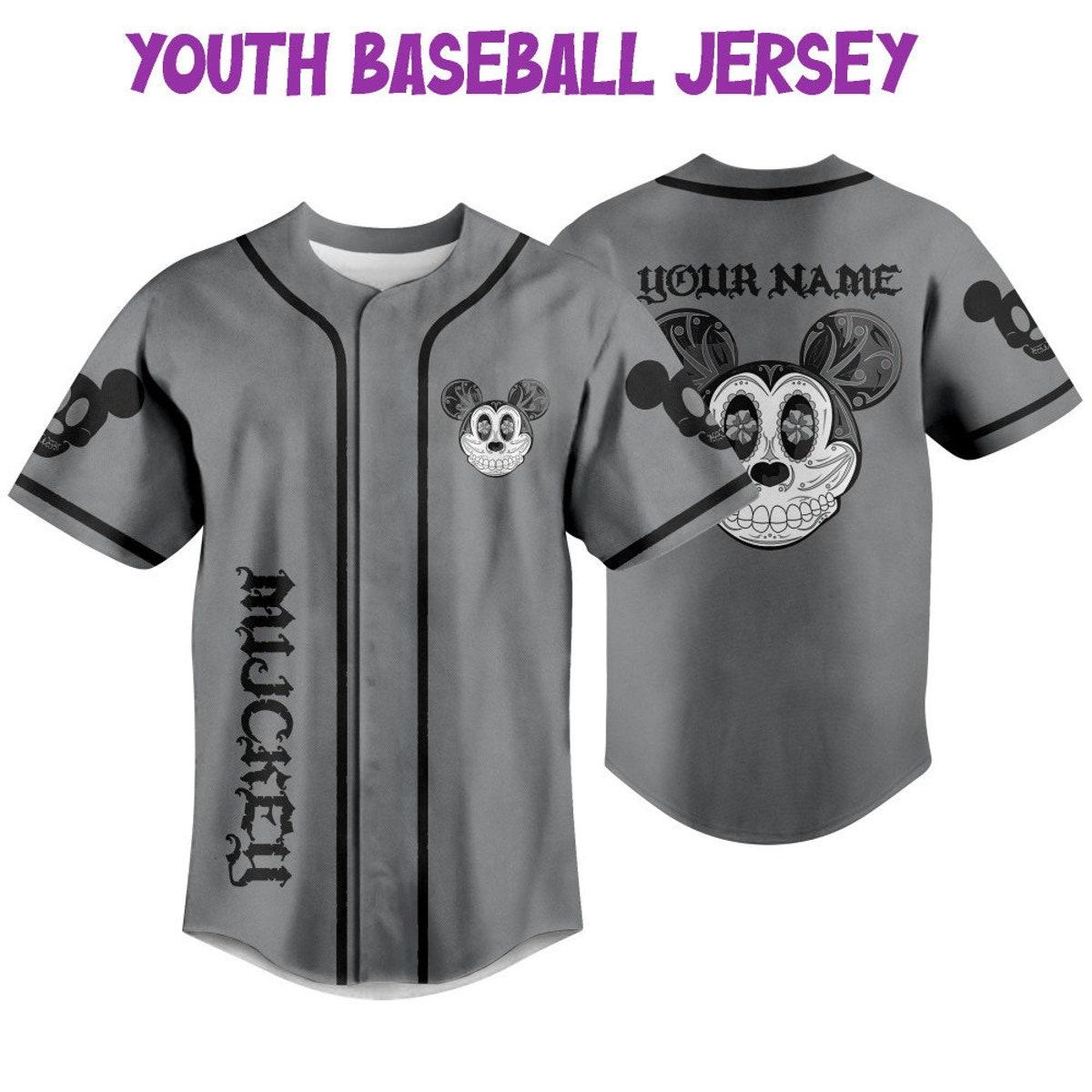 Personalize Mickey Mouse Sugar Skull Custom Disney Baseball Jersey 5