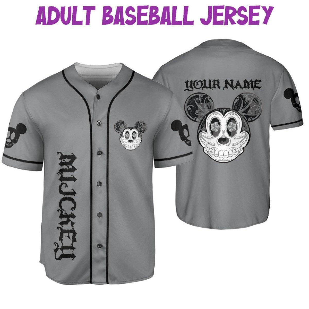 Personalize Mickey Mouse Sugar Skull Custom Disney Baseball Jersey 6