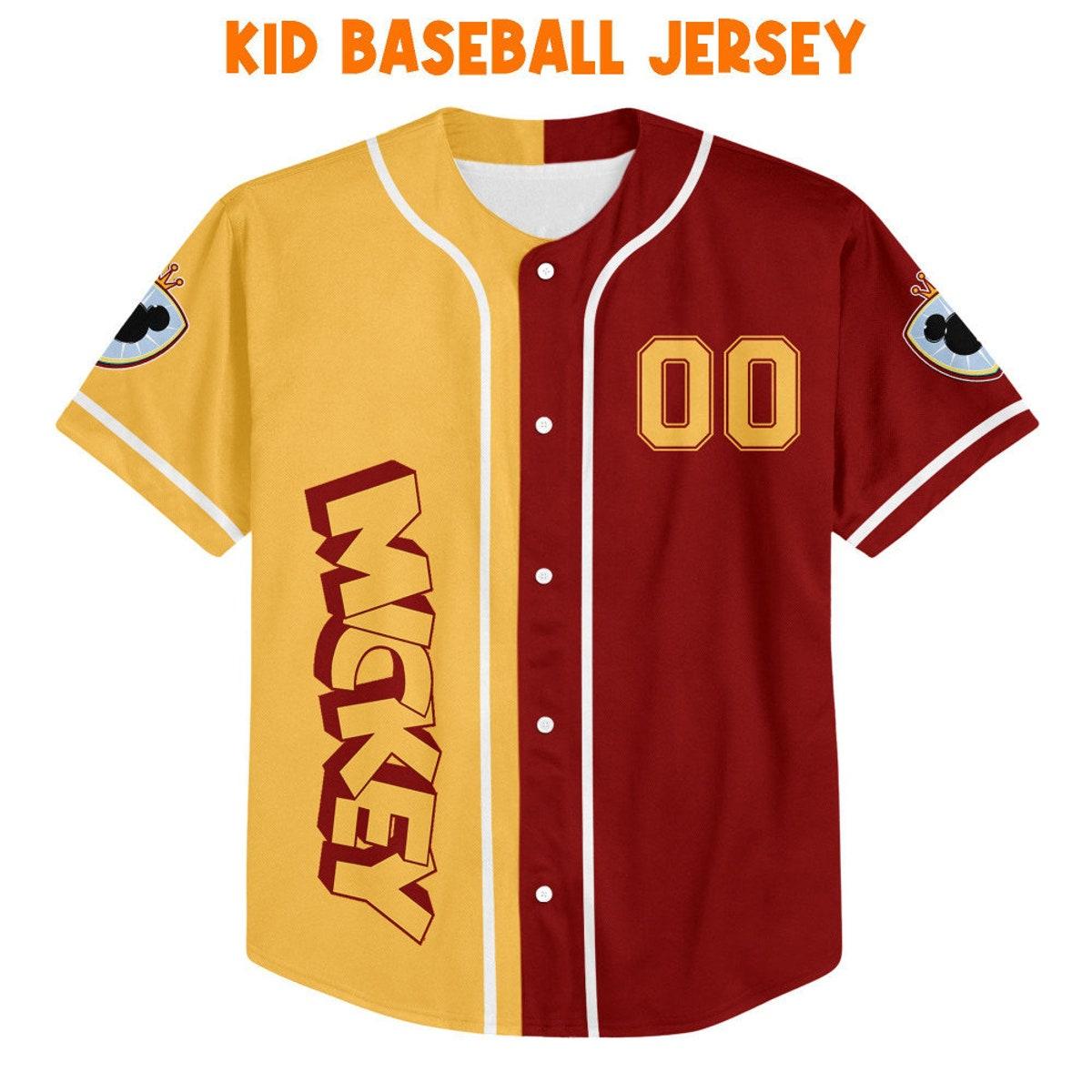 Personalize Mickey Rugby Red Sports Disney Baseball Jersey 2