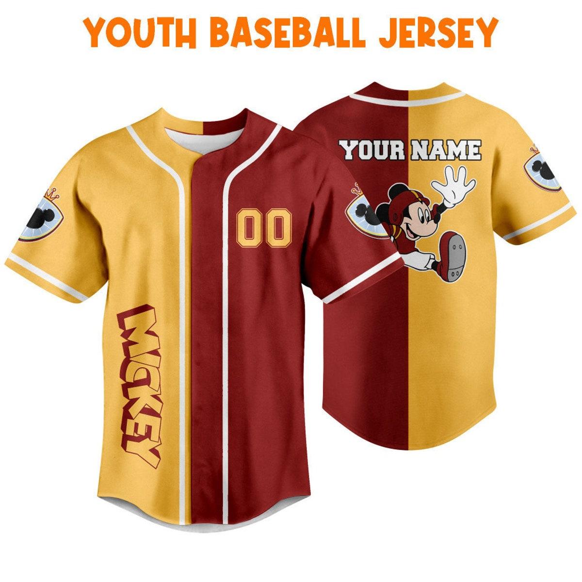 Personalize Mickey Rugby Red Sports Disney Baseball Jersey 5