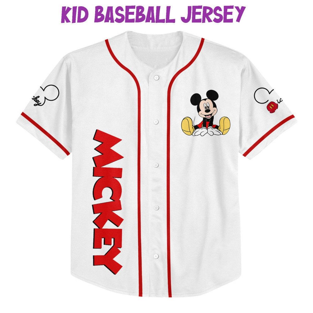 Personalize Mikey Disney Smile White Custom Baseball Jersey 2