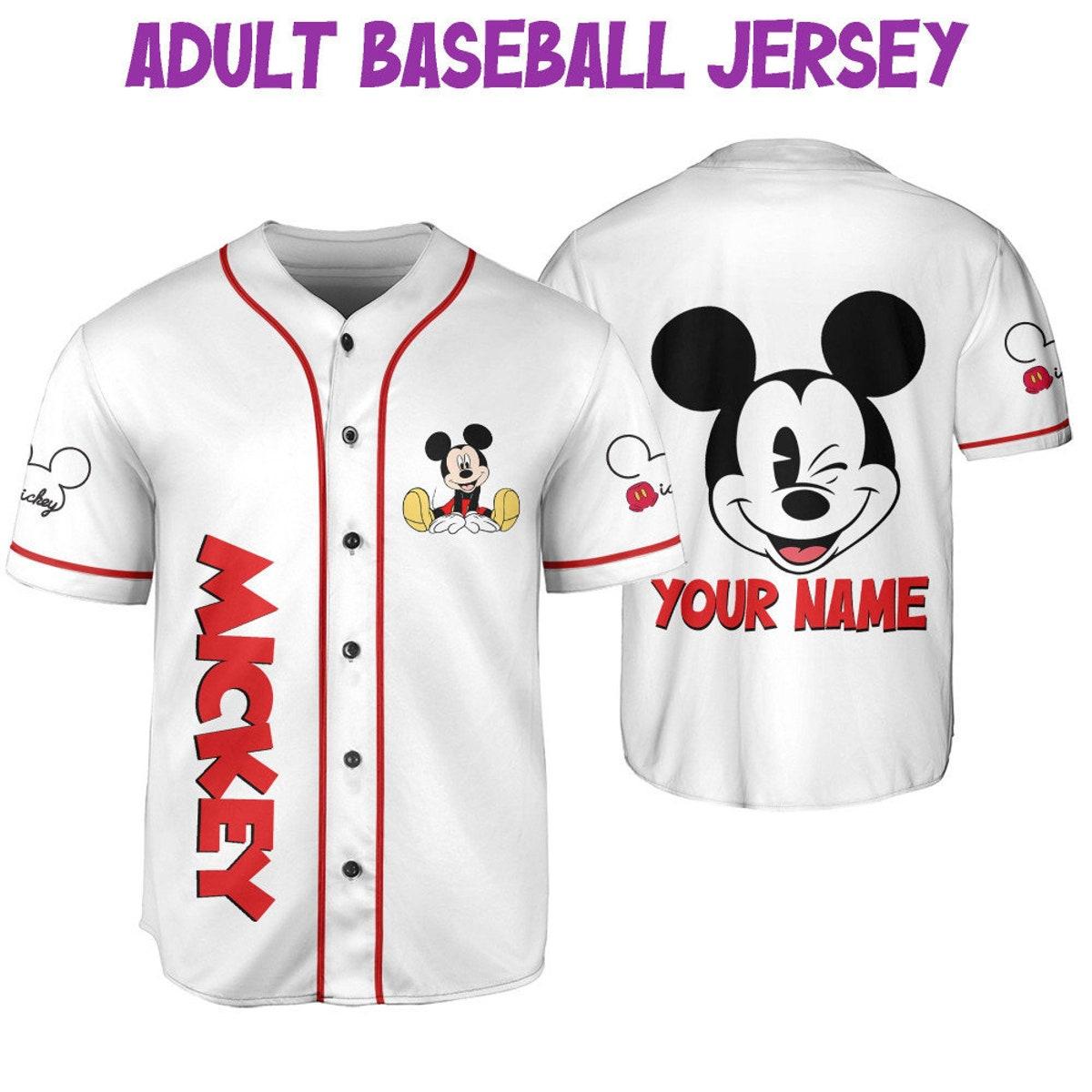 Personalize Mikey Disney Smile White Custom Baseball Jersey 6