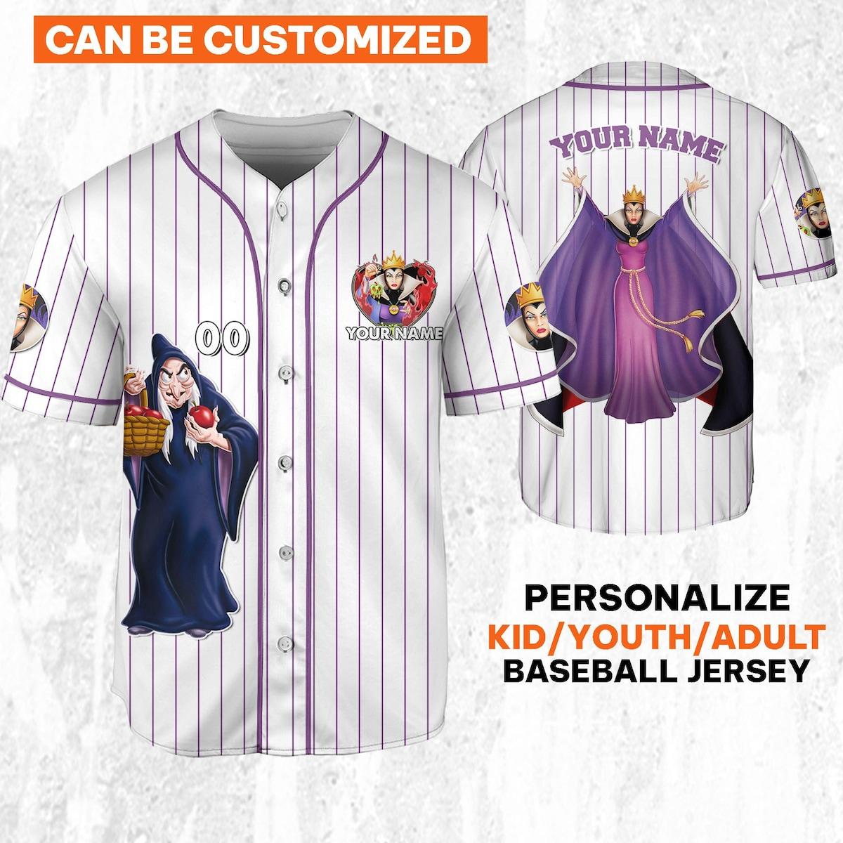 Personalize Snow White And The Seven Dwarfs Evil Queen Baseball Jersey 1