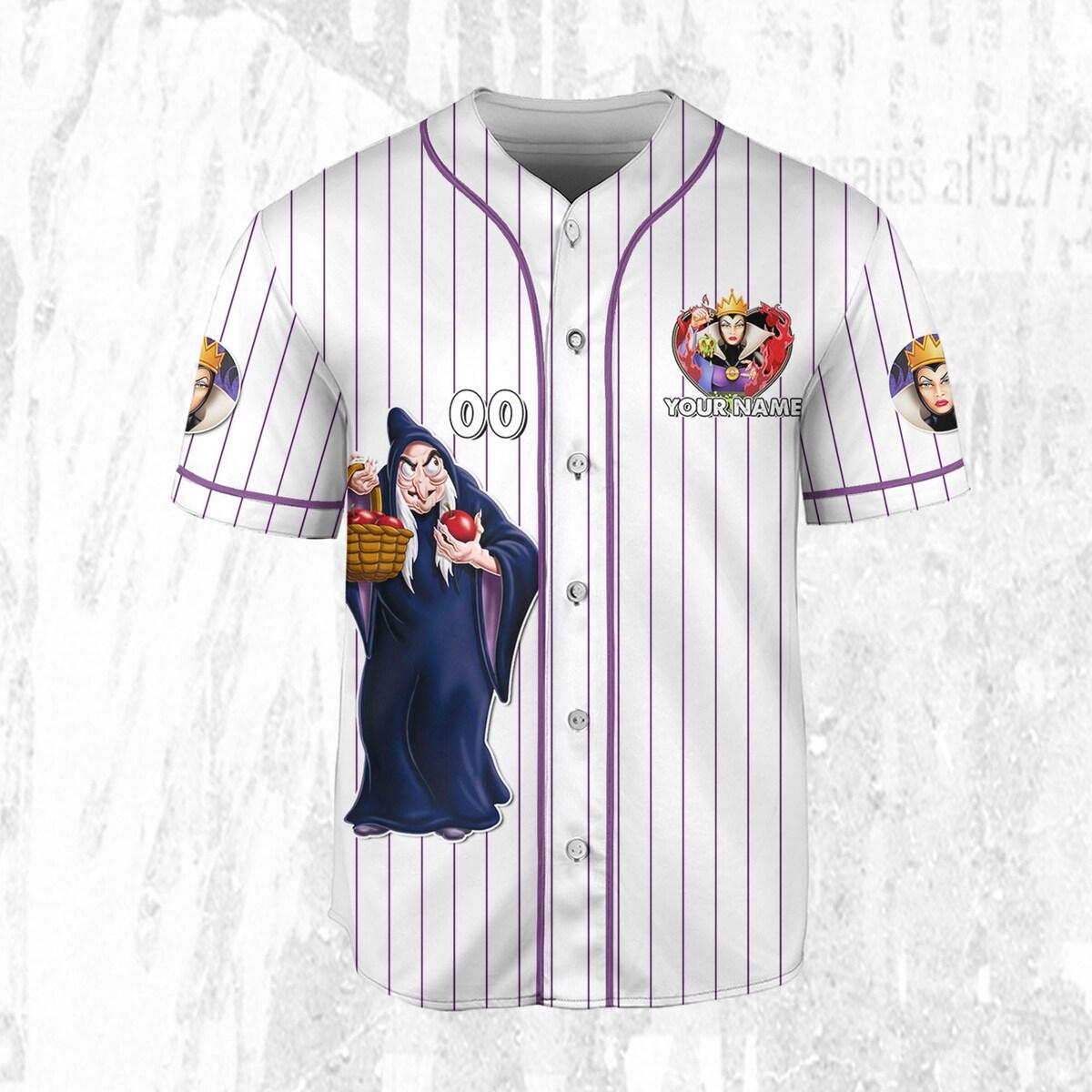 Personalize Snow White And The Seven Dwarfs Evil Queen Baseball Jersey 3