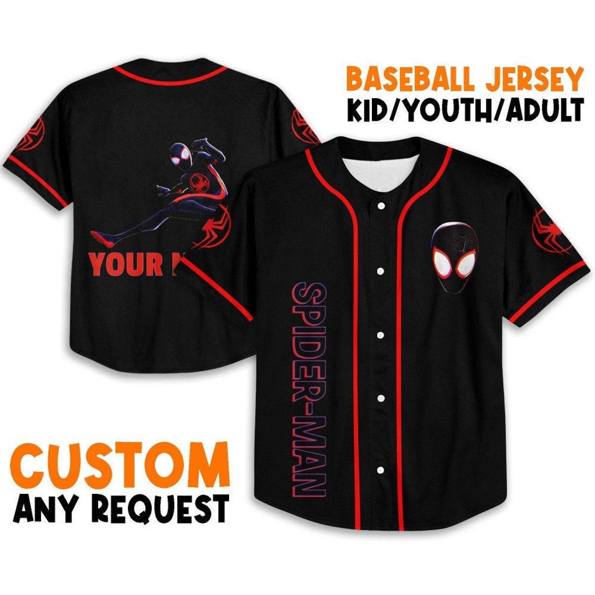 Personalize Spider Man Across The Spider Verse Jumping Baseball Jersey 1