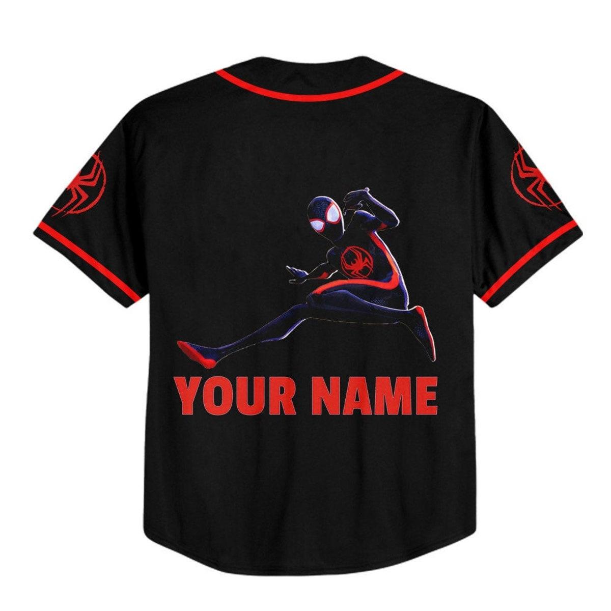 Personalize Spider Man Across The Spider Verse Jumping Baseball Jersey 3