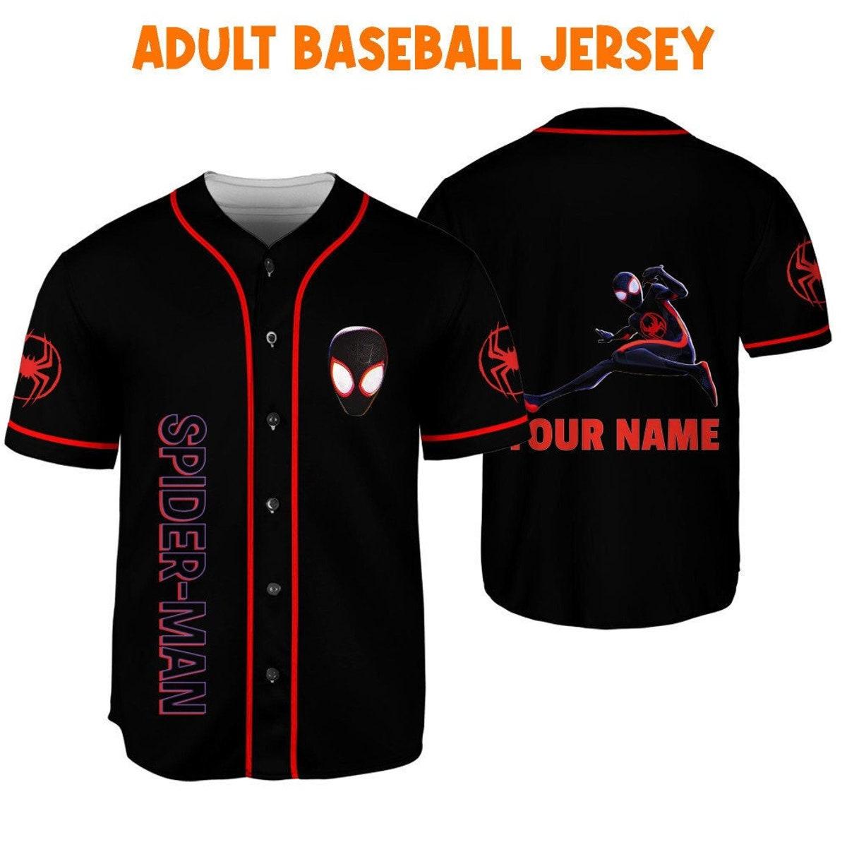 Personalize Spider Man Across The Spider Verse Jumping Baseball Jersey 6