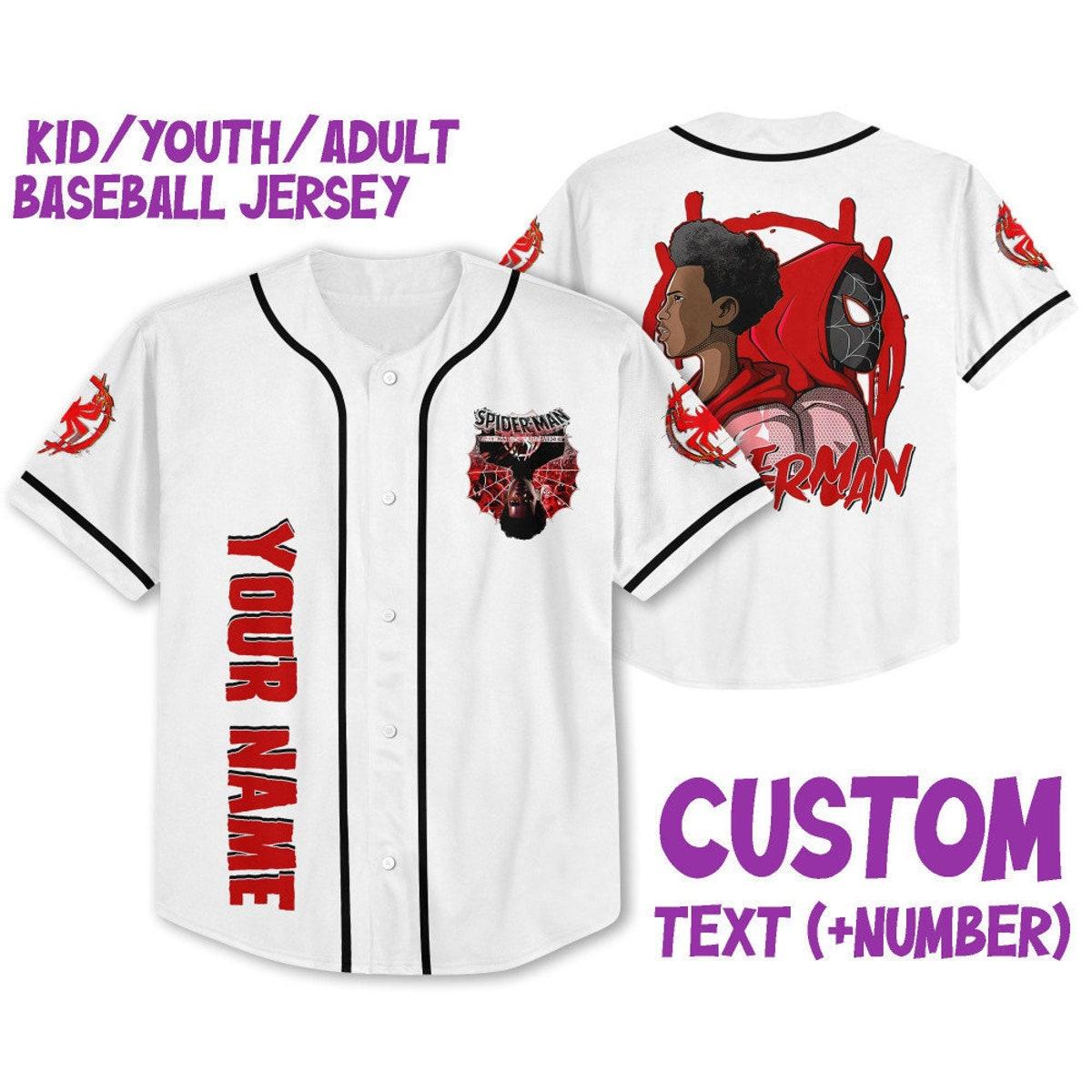 Personalize Spider Man Across The Spider Verse Red Baseball Jersey 1