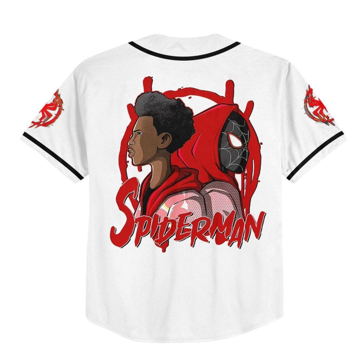 Personalize Spider Man Across The Spider Verse Red Baseball Jersey 3