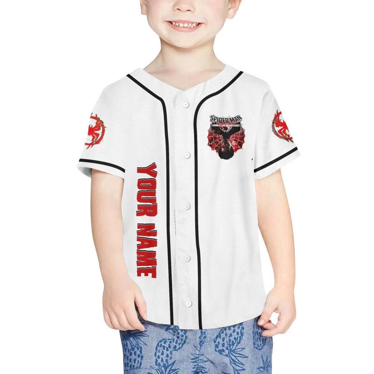 Personalize Spider Man Across The Spider Verse Red Baseball Jersey 4