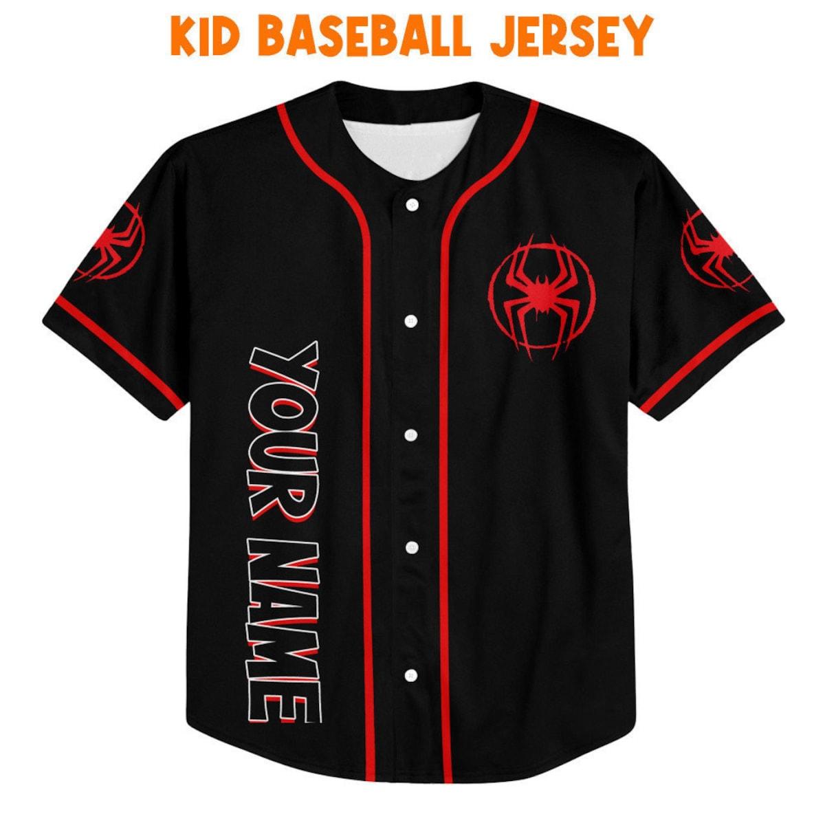 Personalize Spider Man Across The Spider Verse Upside Down Baseball Jersey 2