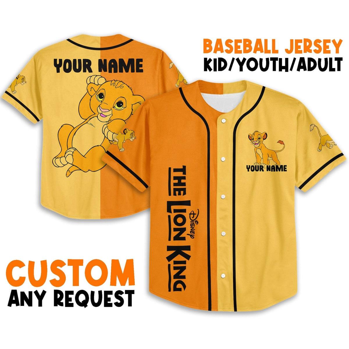 Personalize The Lion King Baby Simba Disney Baseball Jersey 1