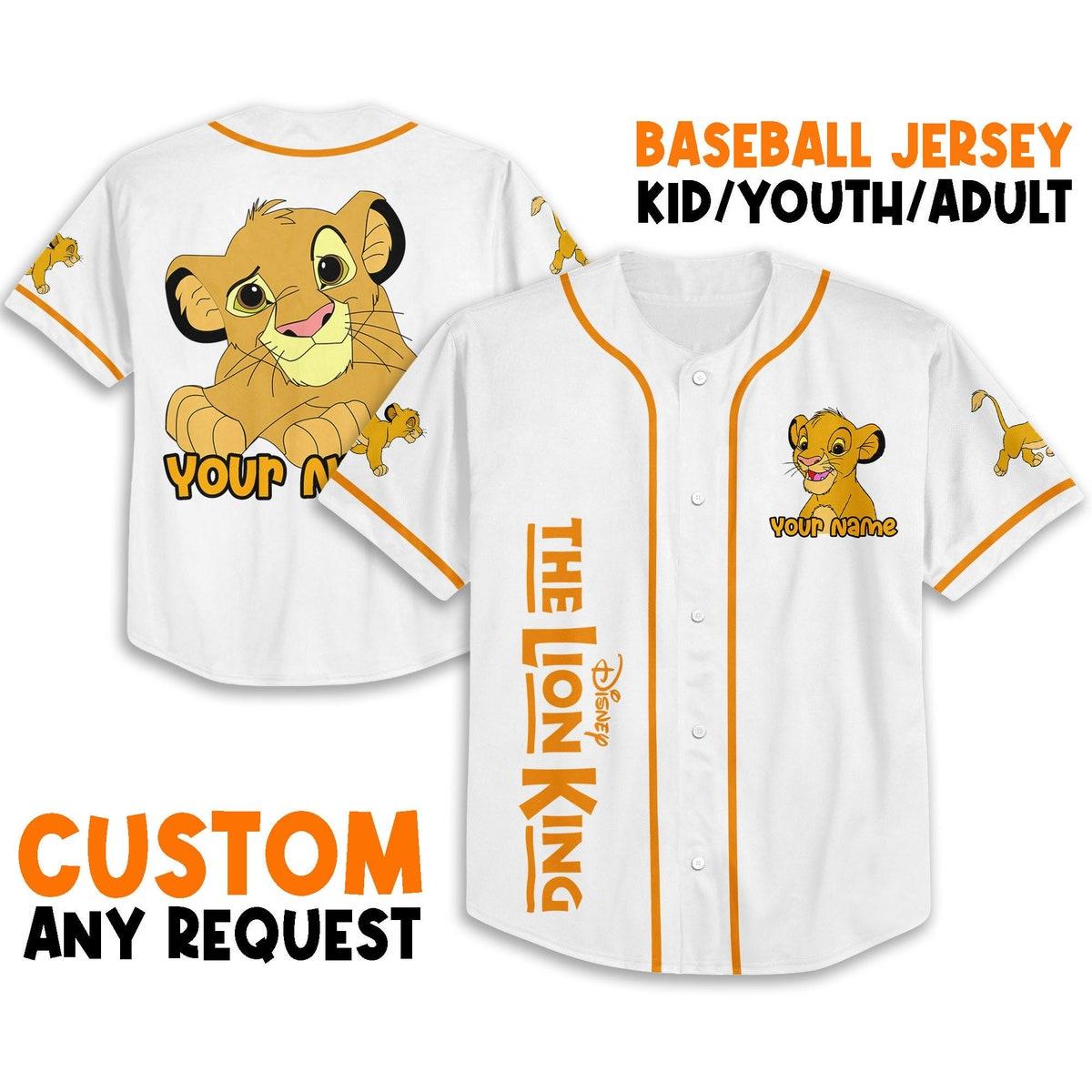 Personalize The Lion King Baby White Sports Disney Baseball Jersey 1