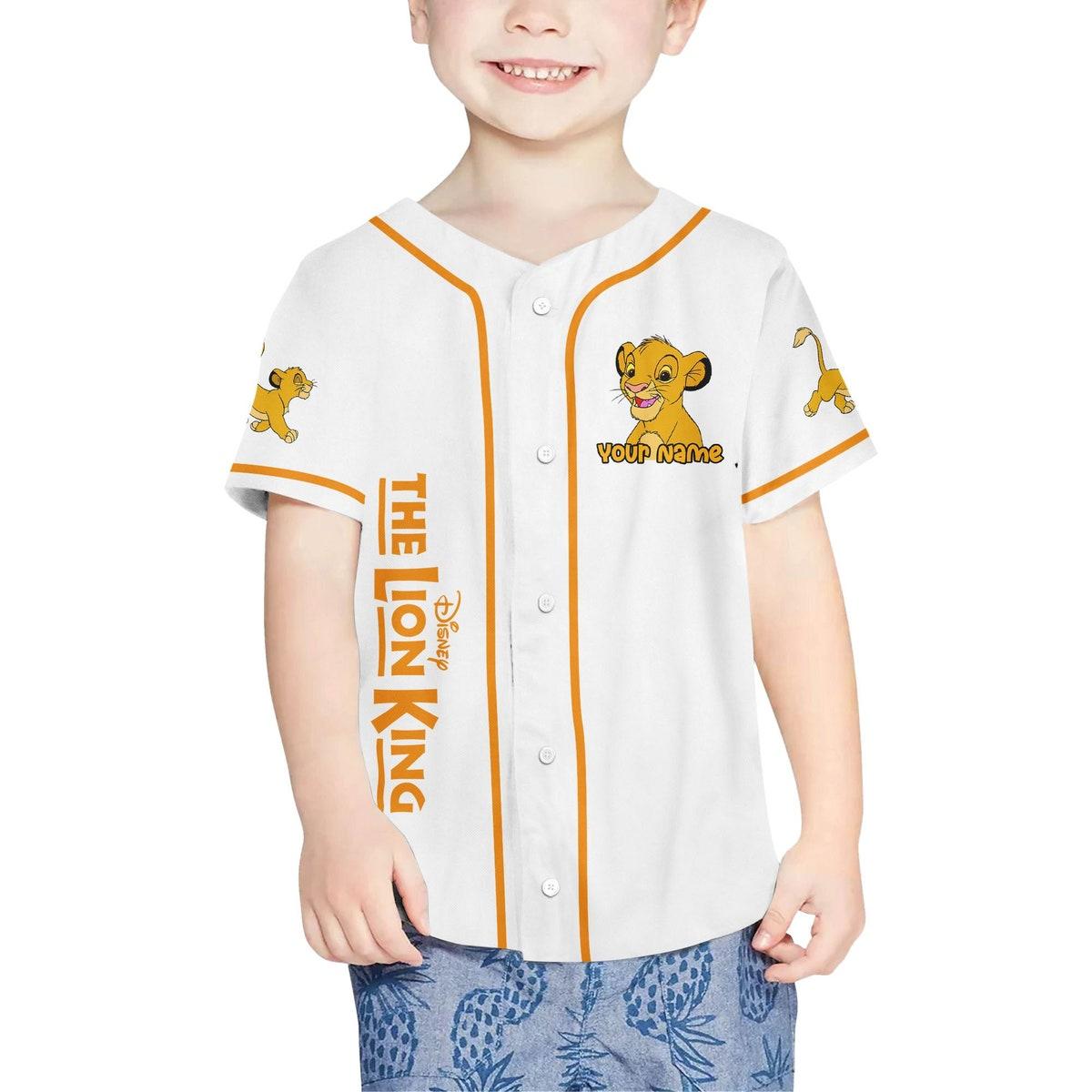 Personalize The Lion King Baby White Sports Disney Baseball Jersey 4