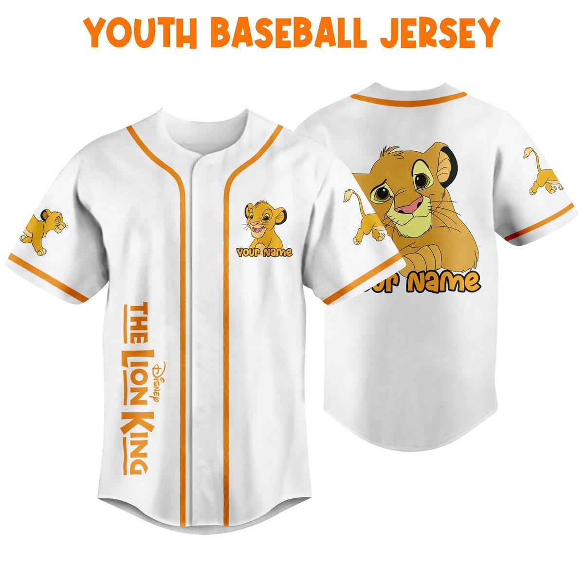 Personalize The Lion King Baby White Sports Disney Baseball Jersey 5