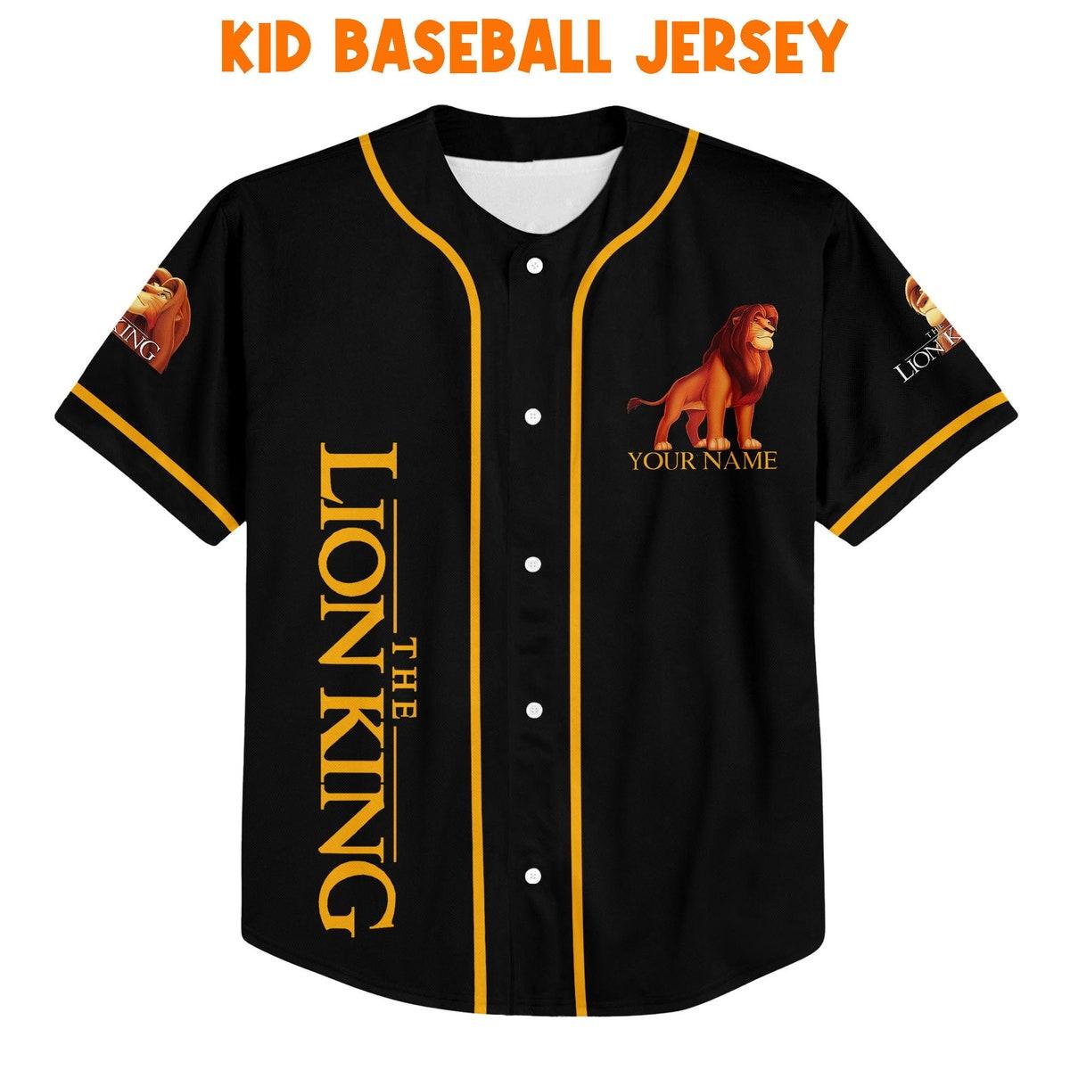 Personalize The Lion King Black Color Disney Baseball Jersey 2