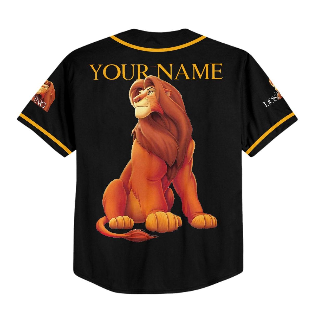 Personalize The Lion King Black Color Disney Baseball Jersey 3