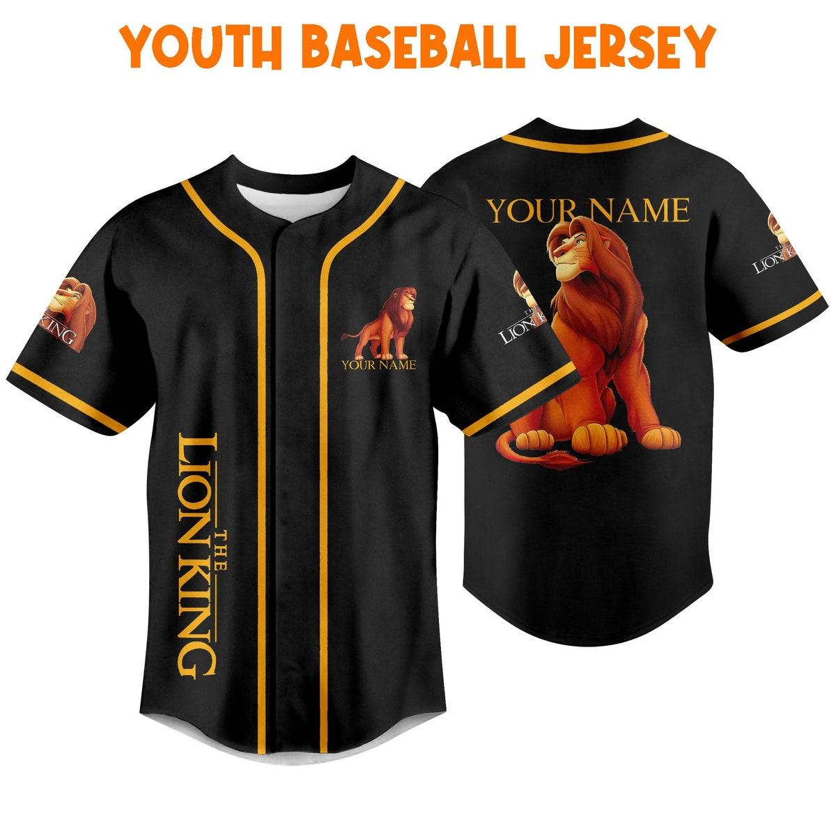 Personalize The Lion King Black Color Disney Baseball Jersey 5