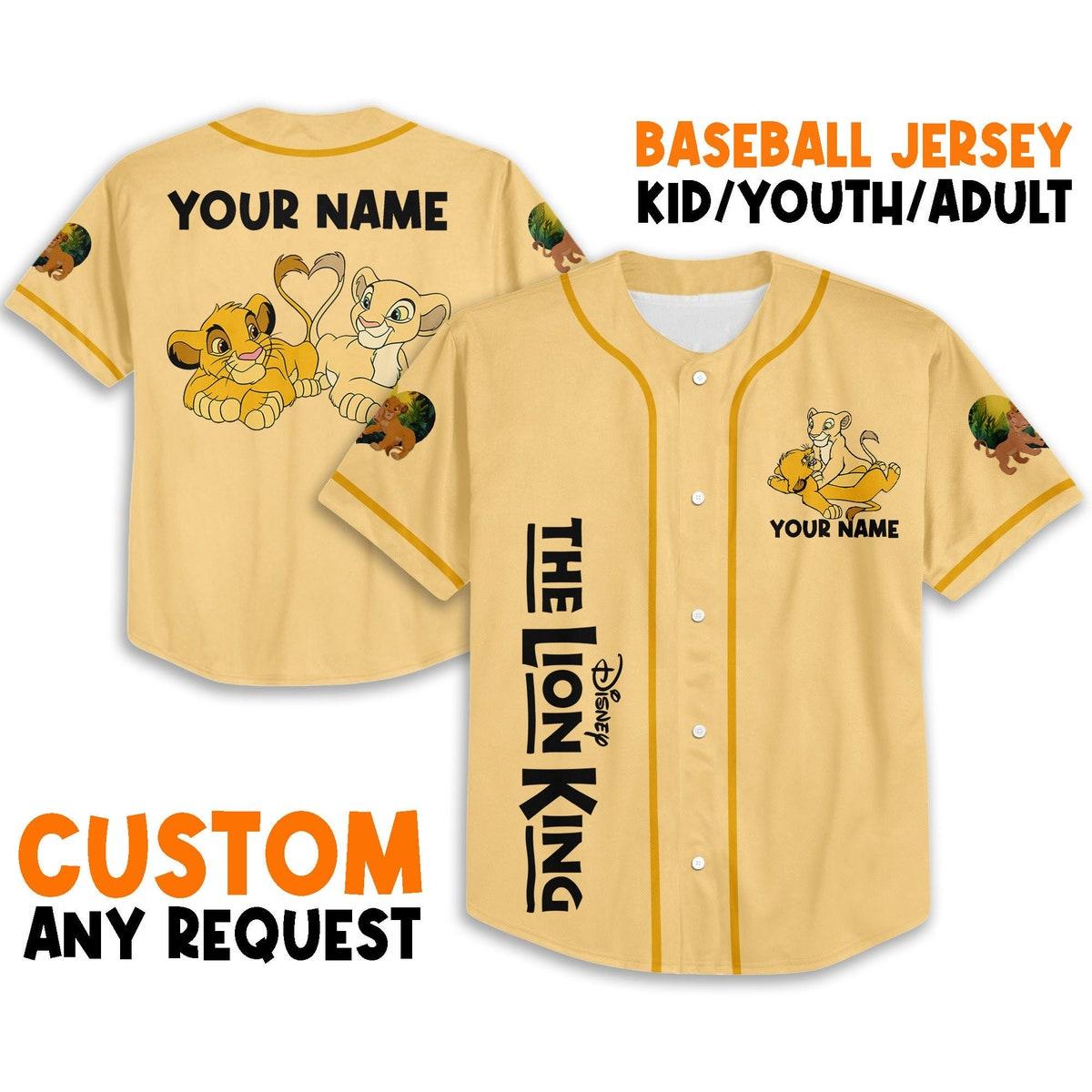 Personalize The Lion King Couple Baby Simba Nala Disney Baseball Jersey 1