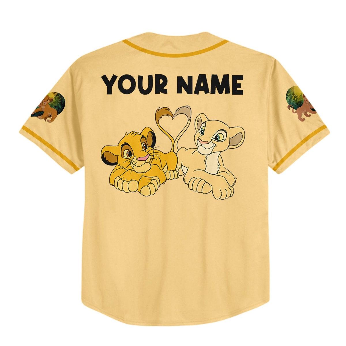 Personalize The Lion King Couple Baby Simba Nala Disney Baseball Jersey 3