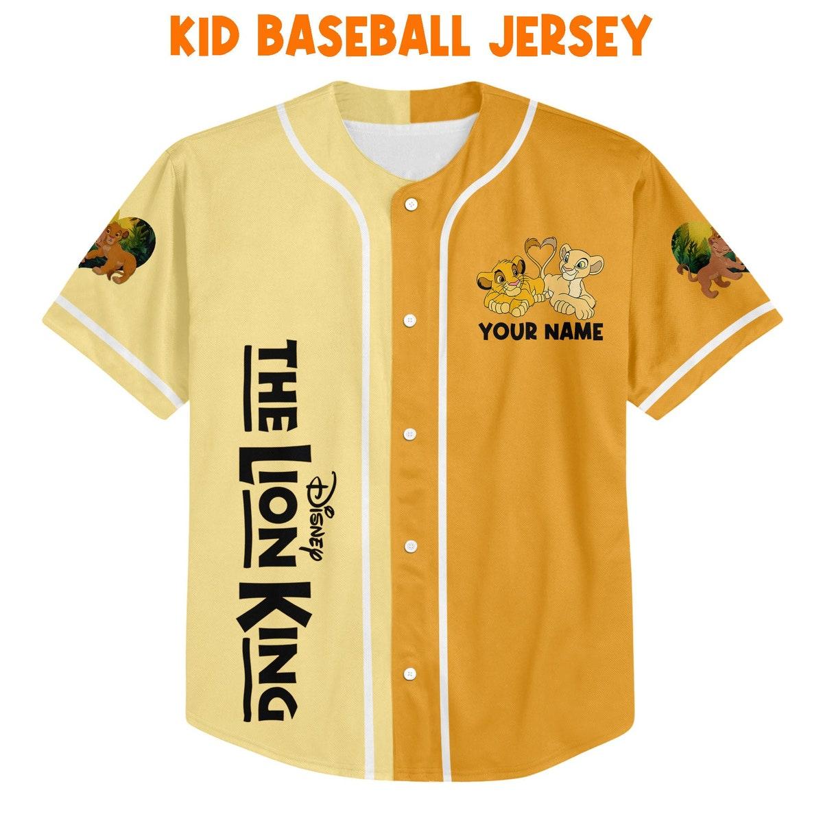 Personalize The Lion King Couple Baby Simba Nala Half And Half Baseball Jersey 2