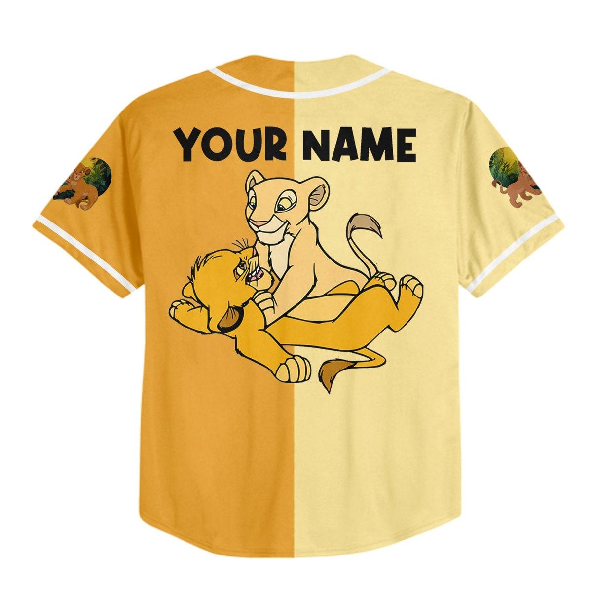 Personalize The Lion King Couple Baby Simba Nala Half And Half Baseball Jersey 3