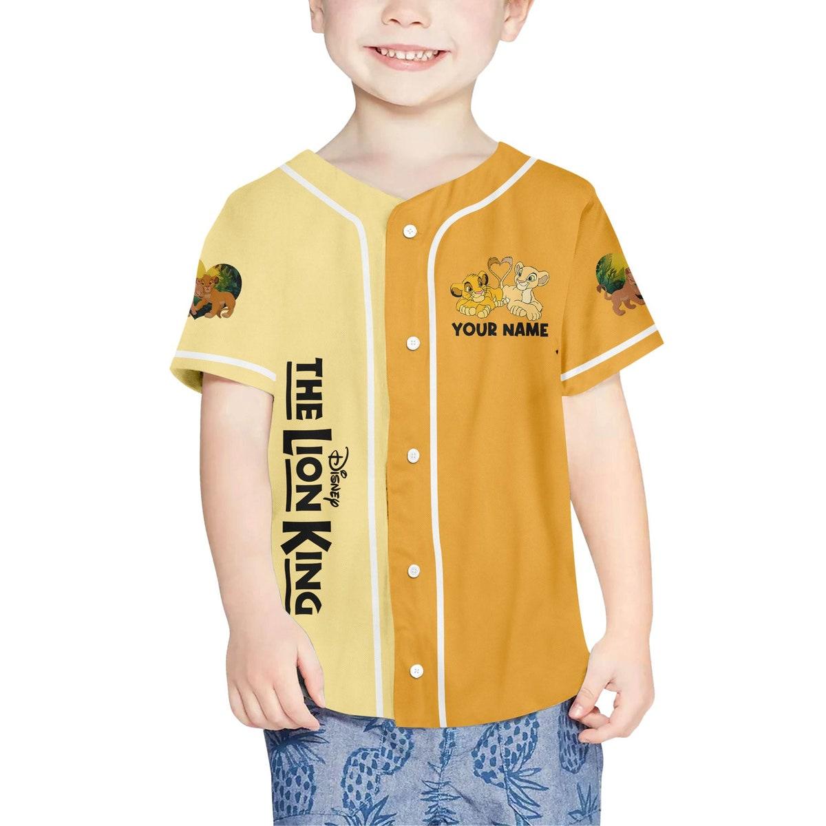 Personalize The Lion King Couple Baby Simba Nala Half And Half Baseball Jersey 4