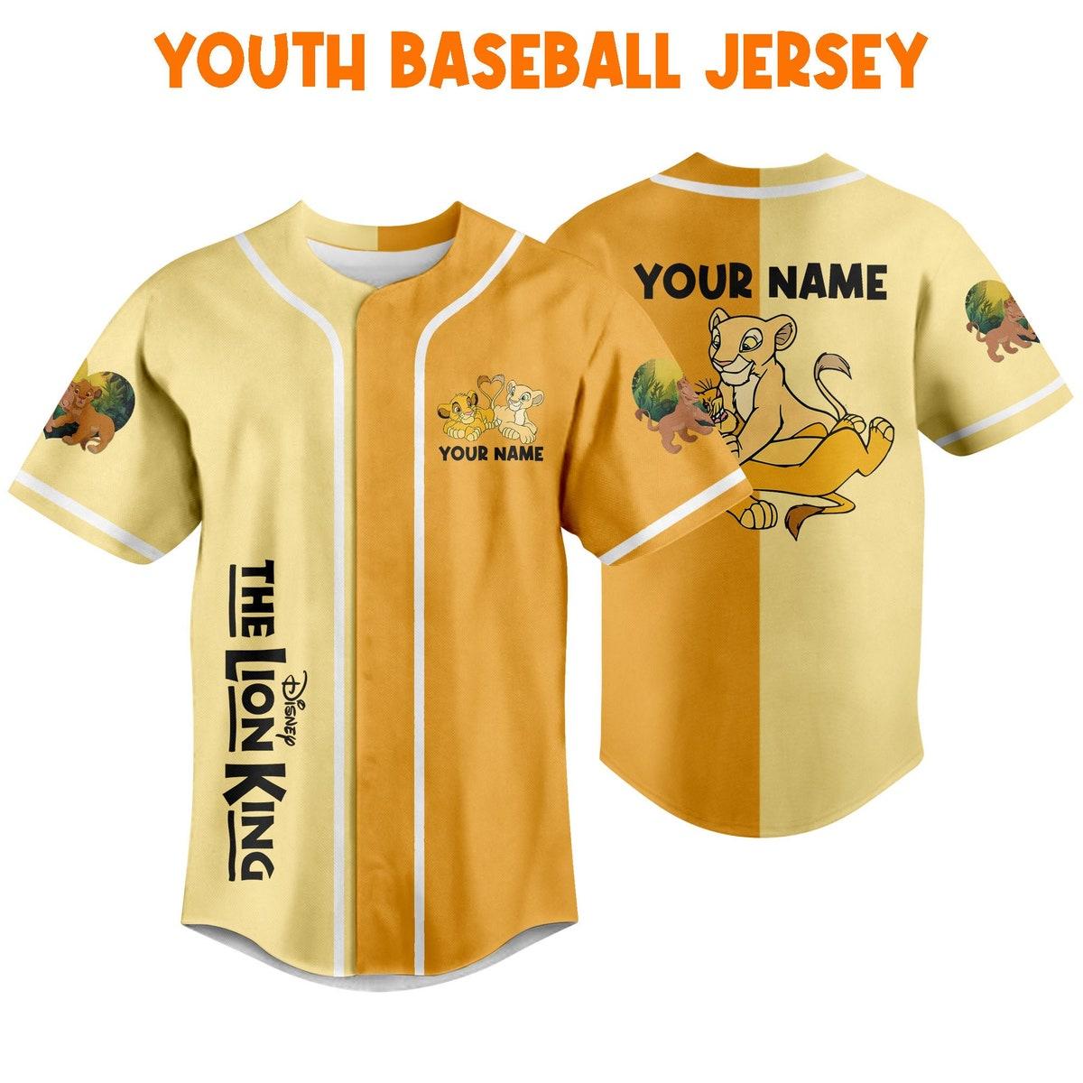 Personalize The Lion King Couple Baby Simba Nala Half And Half Baseball Jersey 5