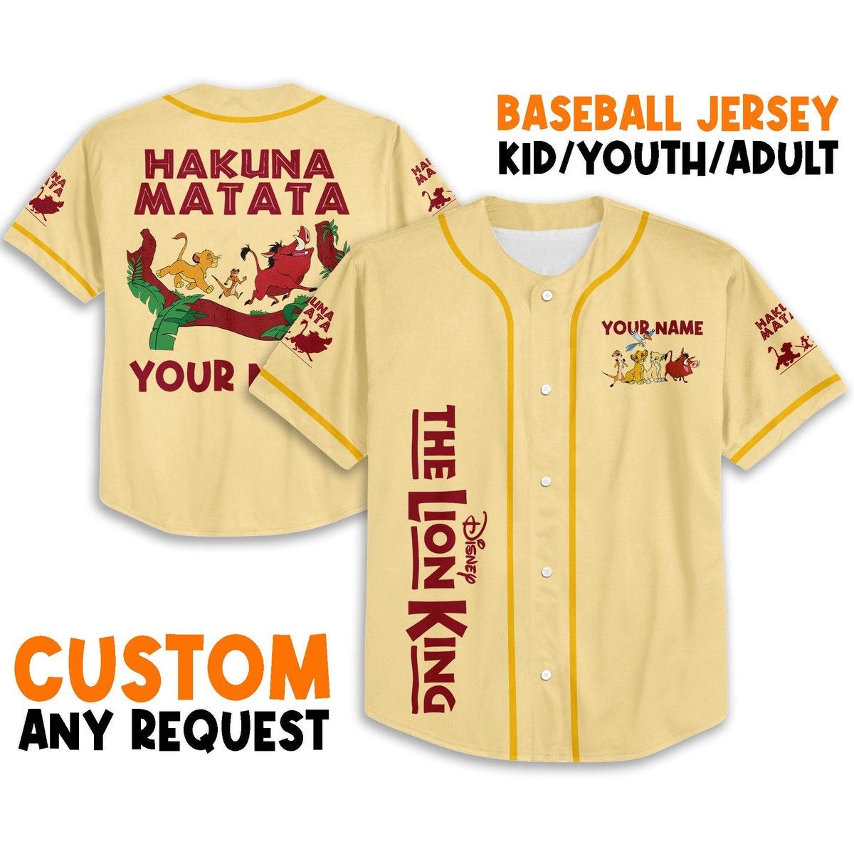 Personalize The Lion King Hakuna Matata Friends Disney Baseball Jersey 1