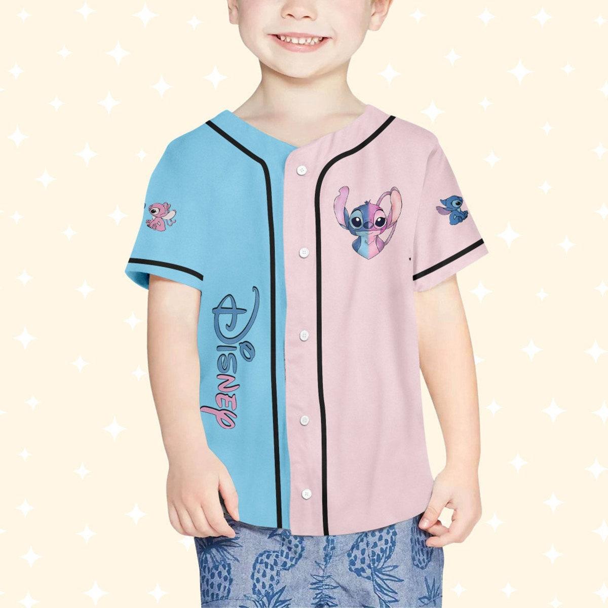 Personalize Vintage Disney Stitch And Angel Baseball Jersey 4