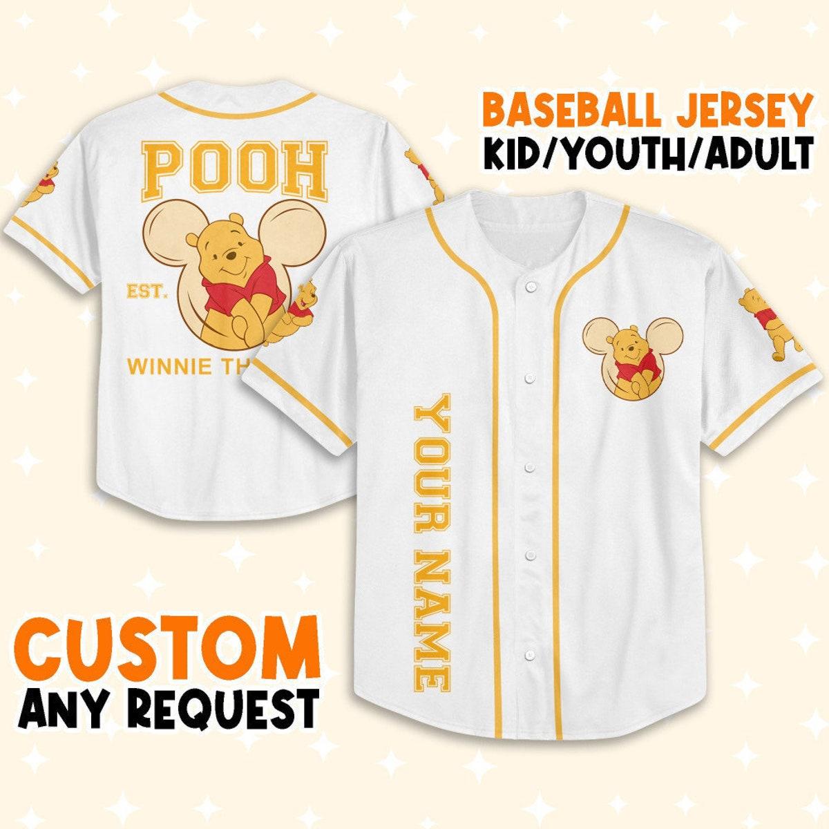 Personalize Winnie The Pooh Hundred Acre Woods Baseball Jersey 1