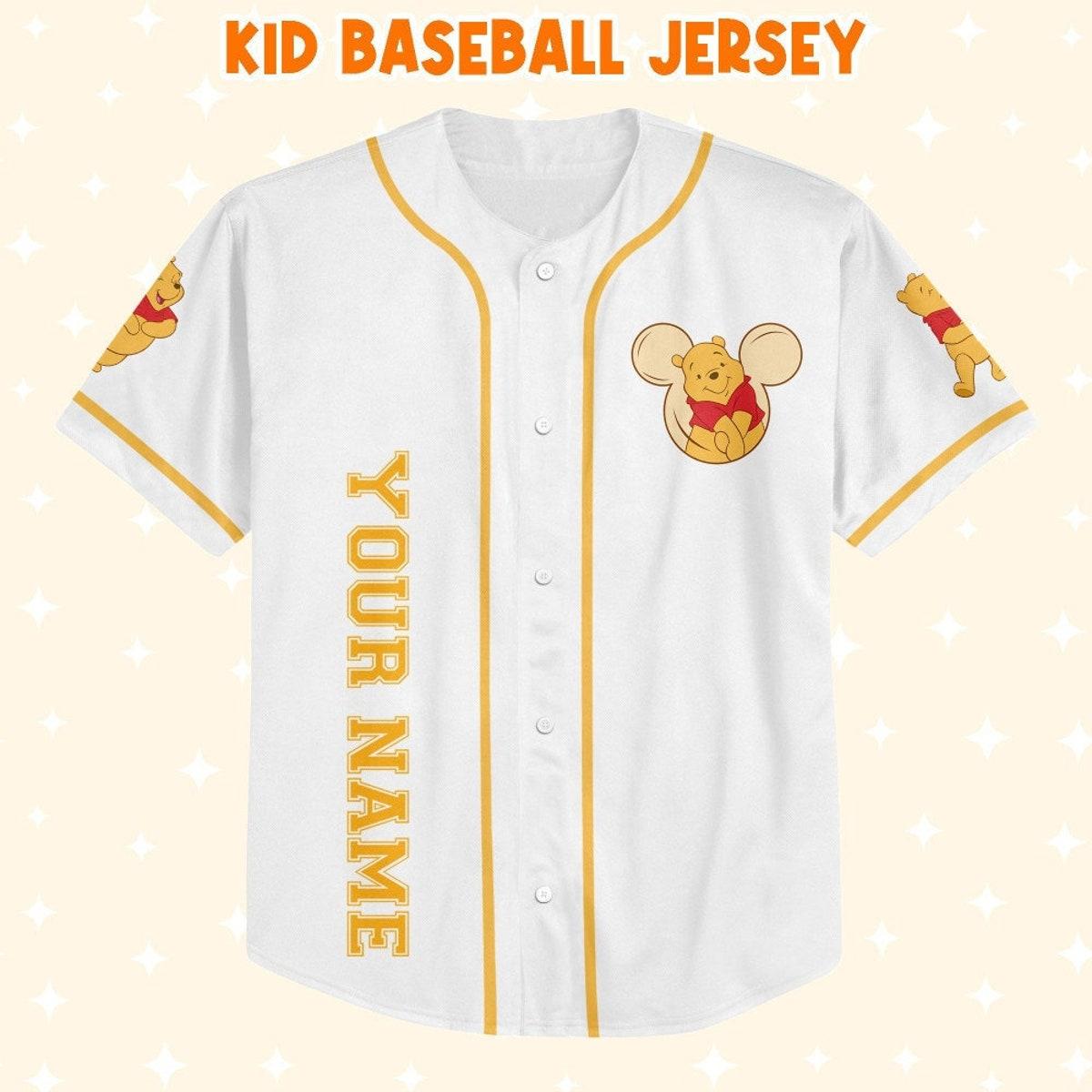 Personalize Winnie The Pooh Hundred Acre Woods Baseball Jersey 2