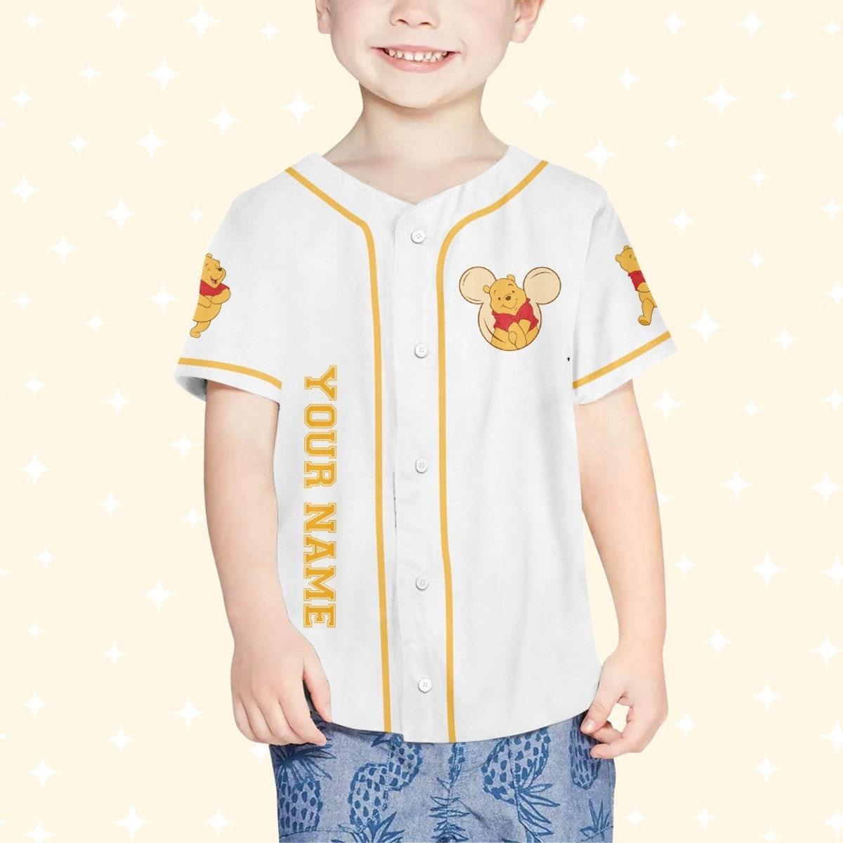 Personalize Winnie The Pooh Hundred Acre Woods Baseball Jersey 4