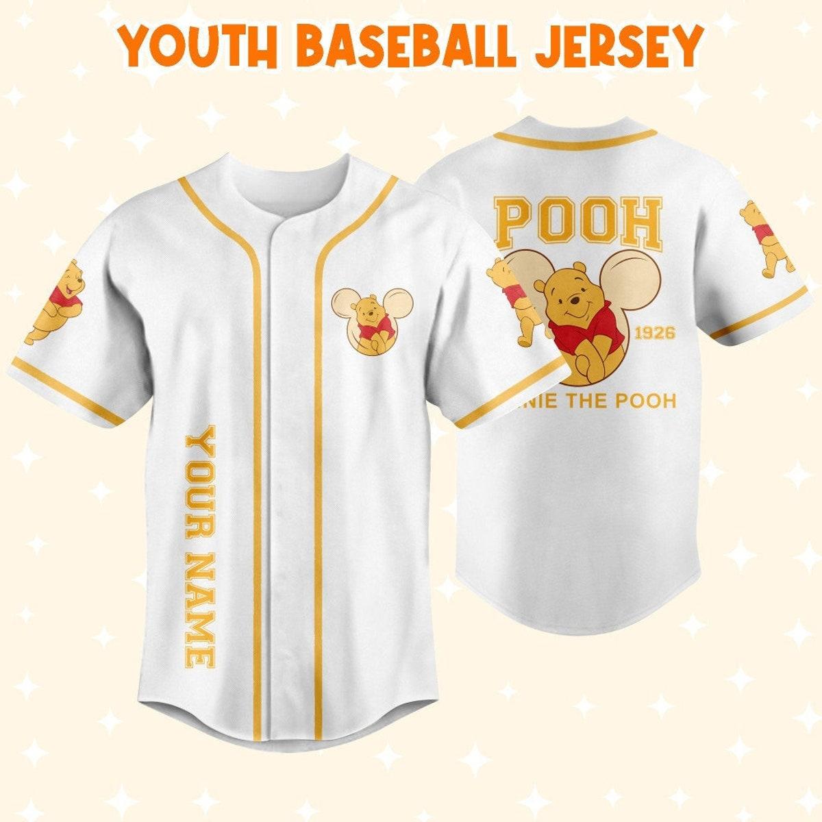 Personalize Winnie The Pooh Hundred Acre Woods Baseball Jersey 5