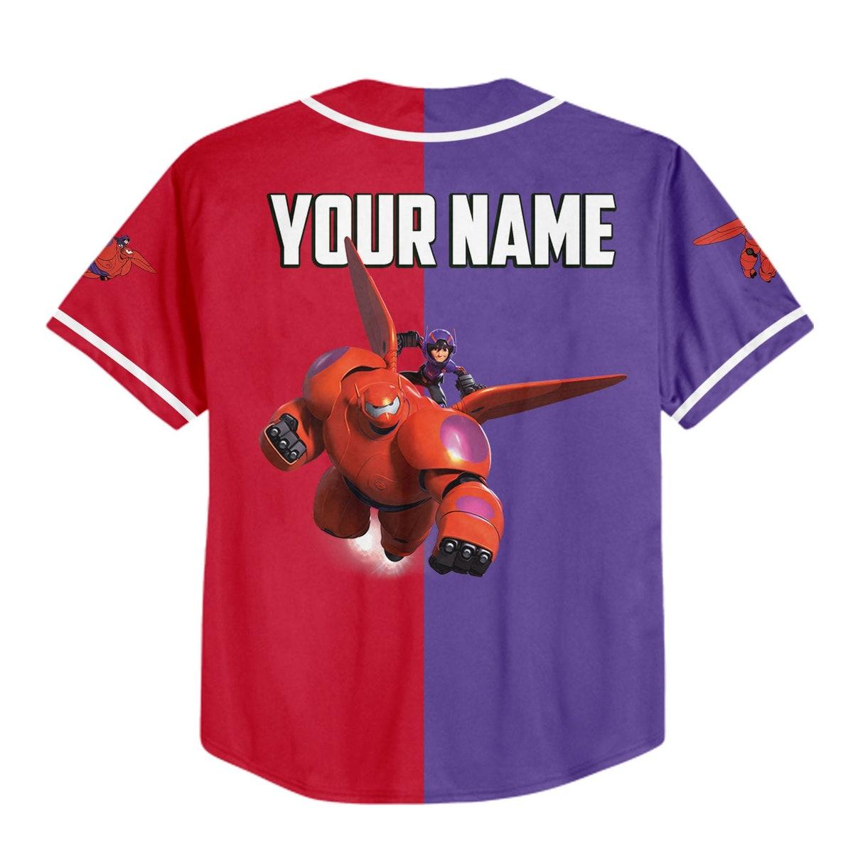 Personalized Disney Big Hero 6 Baymax And Hiro Custom Baseball Jersey 3